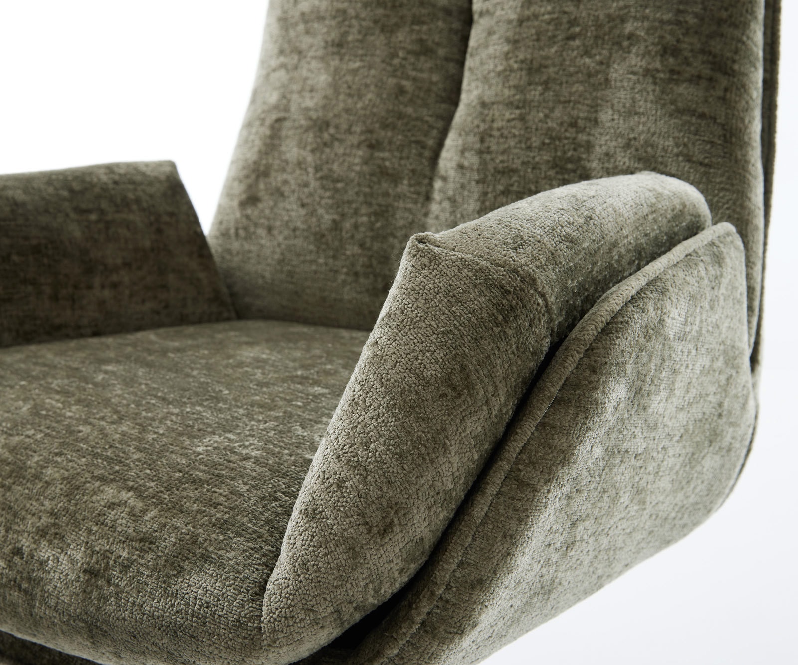 Drehstuhl Clea-Flex Chenille Olive Fußkreuz Graphit 360° drehbar Wippfunktion 3