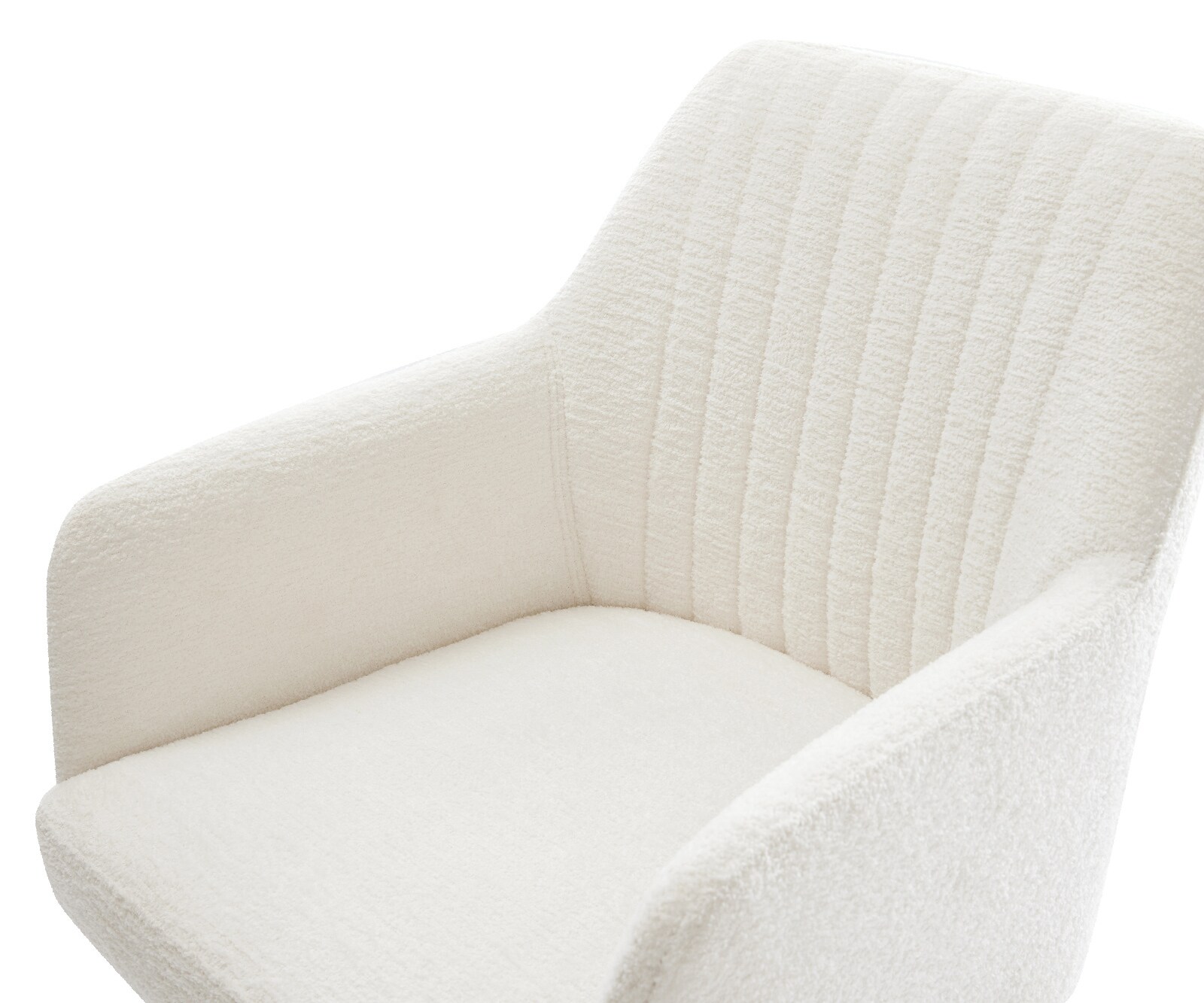 Esszimmerstuhl Greg-Flex Bouclé Soft Beige 4-Fuß konisch Edelstahl Taschenfederkern 4