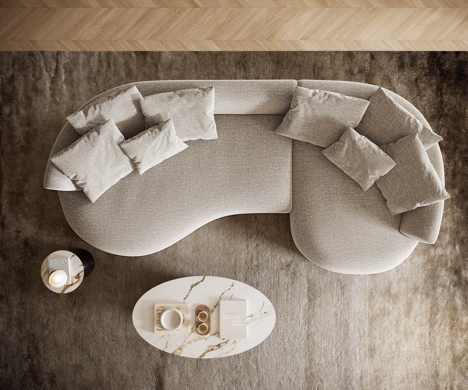 Big-Sofa Edina 330x170 cm Webstoff Soft Beige 5