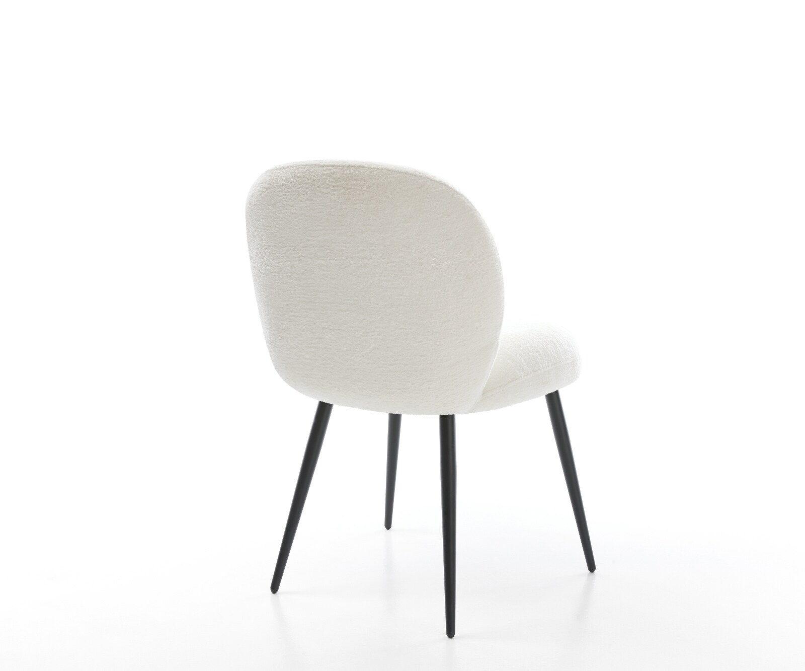 Esszimmerstuhl Nube-Flex Bouclé Soft Beige 4-Fuß konisch Schwarz Taschenfederkern 5
