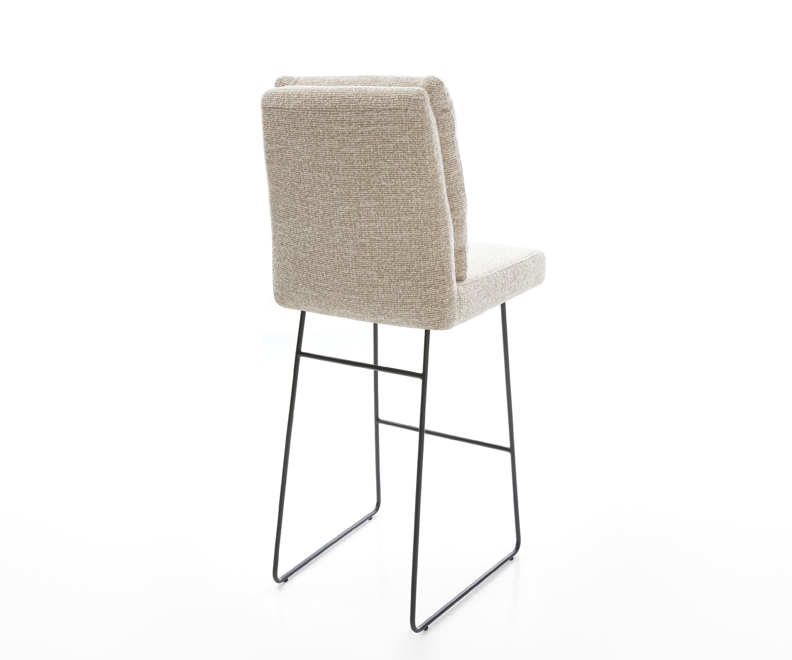 Barstuhl Pela-Flex Webstoff Soft Beige Kufengestell Metall Schwarz 4