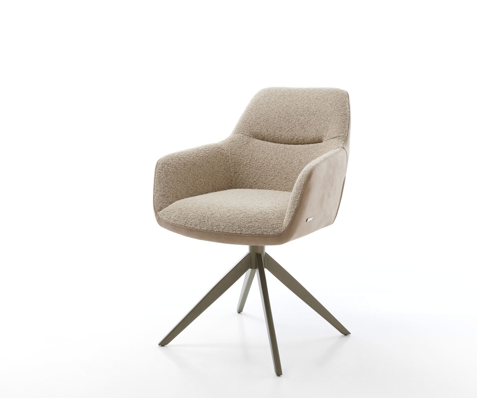 Drehstuhl Pejo-Flex Materialmix Schlamm Kreuzgestell breit Effektfinish Titan 360° drehbar Wippfunktion Taschenfederkern
