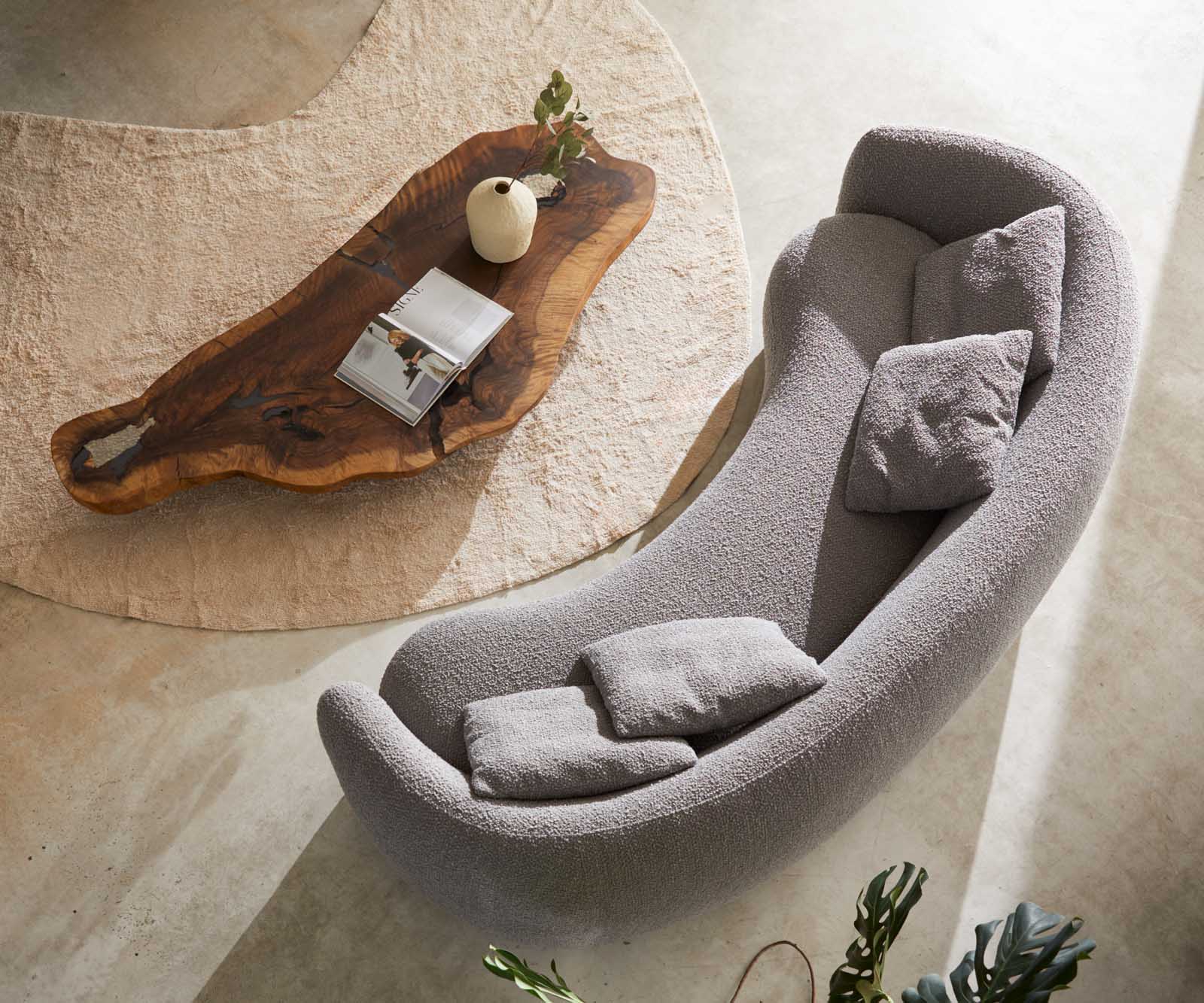 3-Sitzer Larna 260x120 cm Bouclé Silbergrau 3
