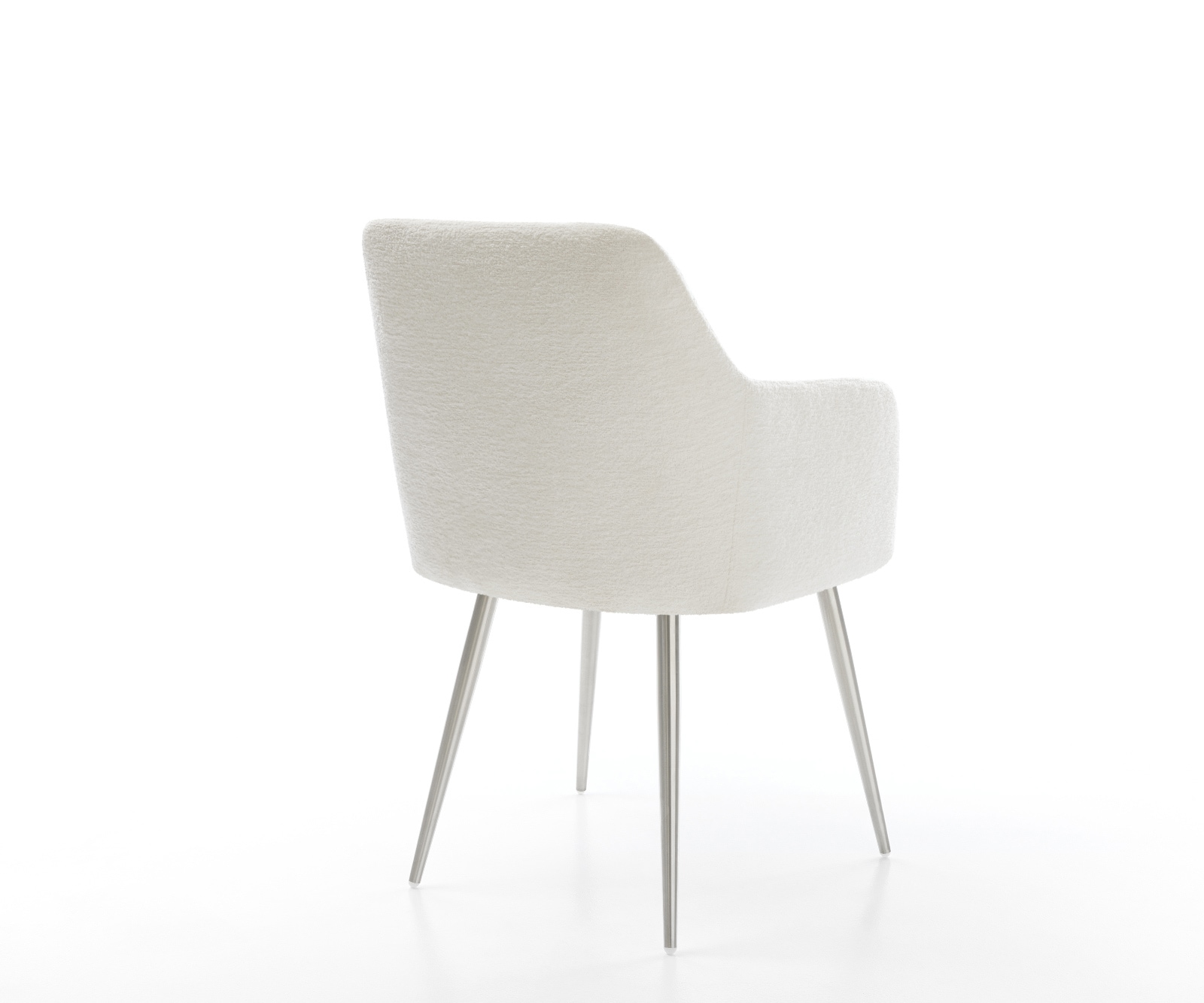 Esszimmerstuhl Greg-Flex Bouclé Soft Beige 4-Fuß konisch Edelstahl Taschenfederkern 5