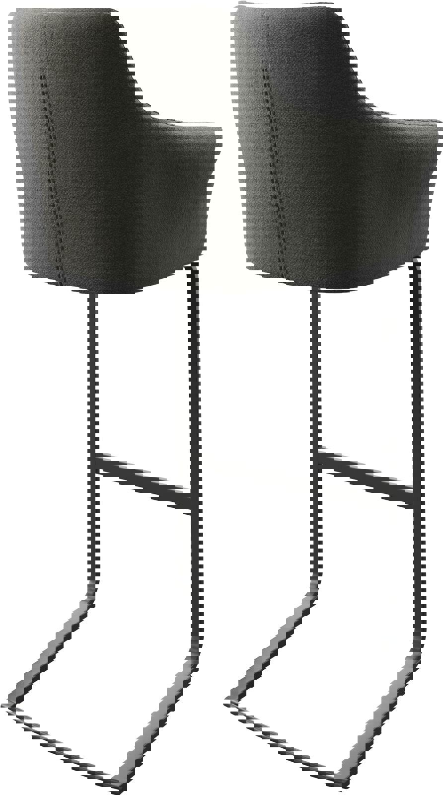 Barstuhl Yulo-Flex Strukturstoff Anthrazit Freischwinger flach Metall 5