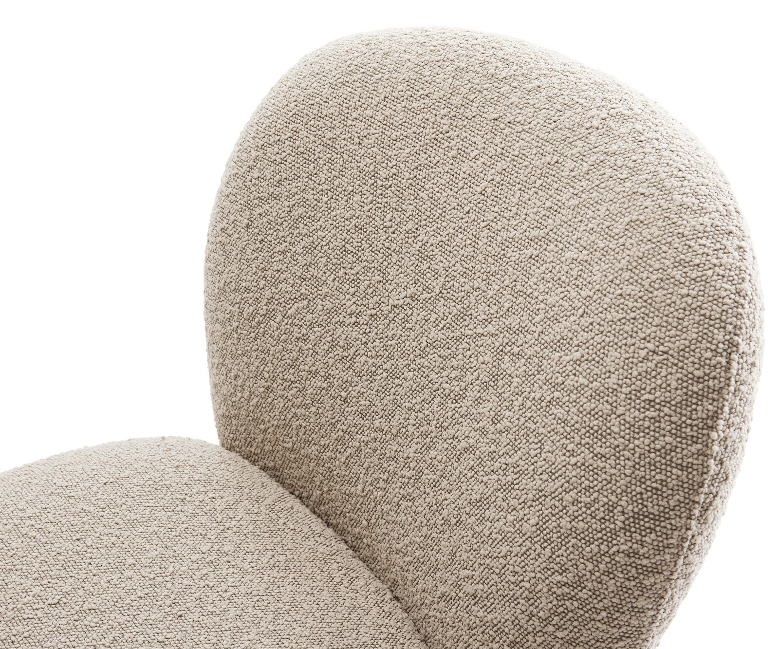 Drehstuhl Nube-Flex Bouclé Schlamm Kreuzgestell breit Weiß 360° drehbar Wippfunktion Taschenfederkern 4