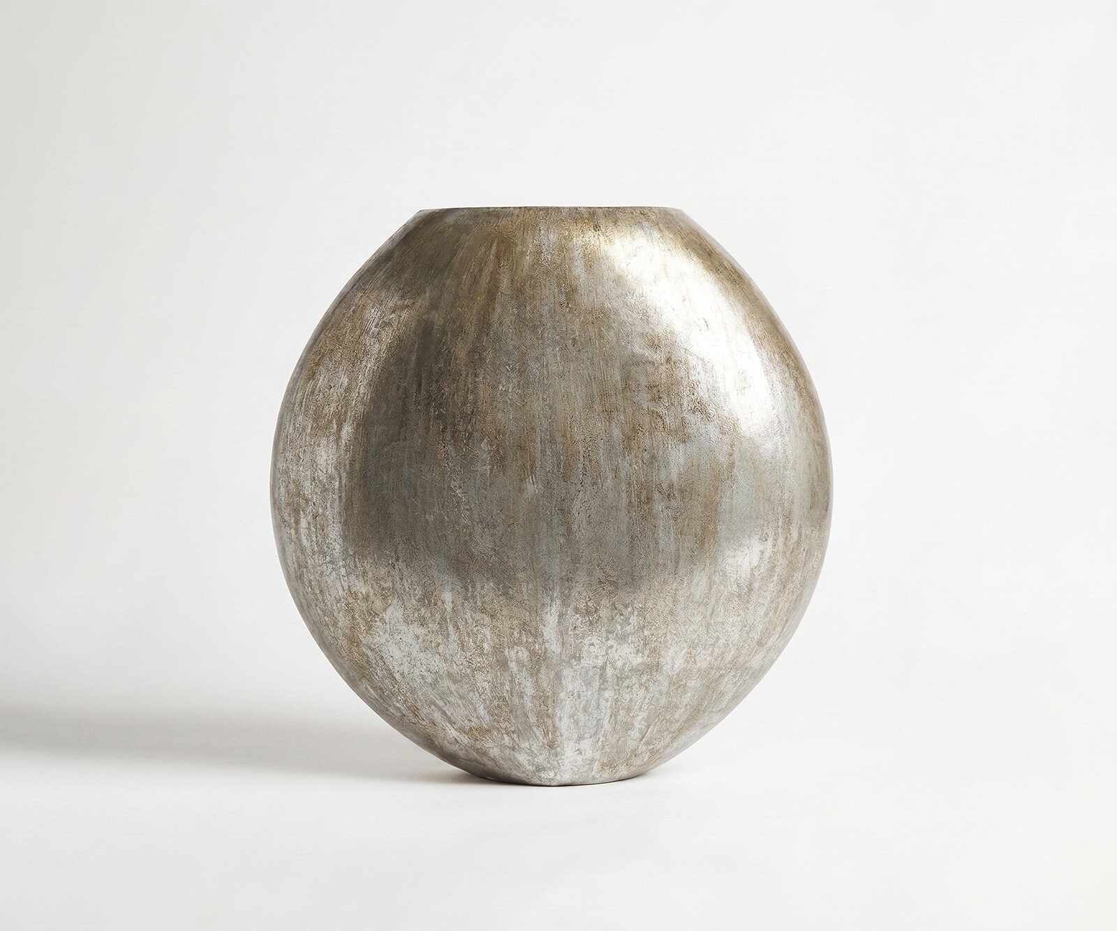Vase Calena B81 x T33 x H84 cm Metall Platin Aurum Handgemacht