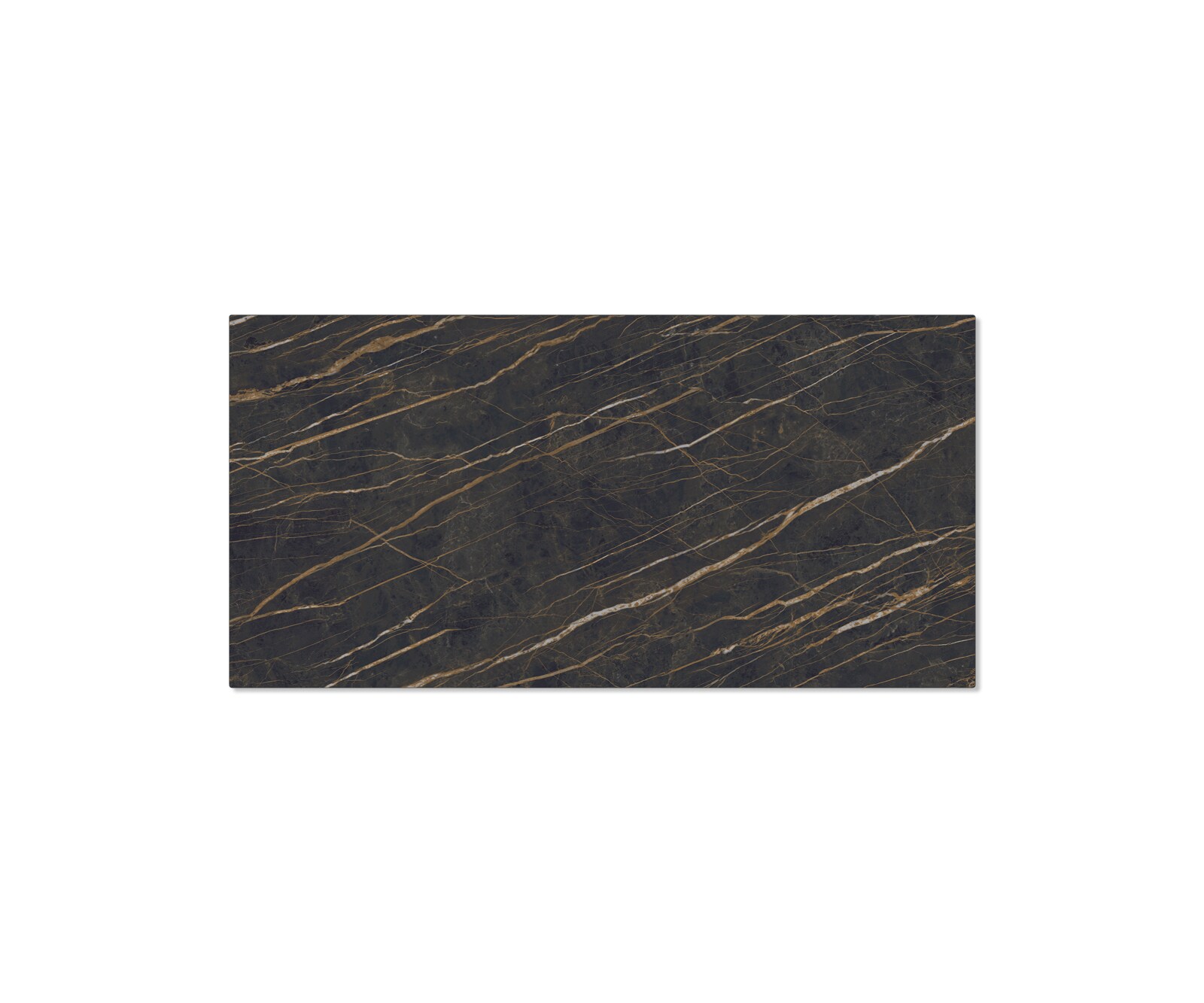 Esstisch Edge 200x100cm Laminam® Keramik Braun Mittelfuß Flachstahl Schwarz 3