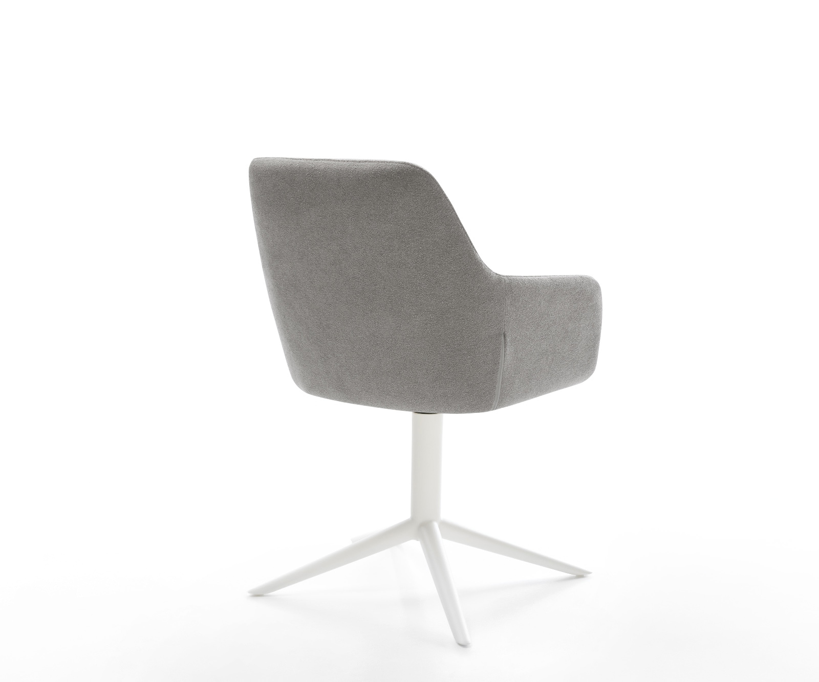 Drehstuhl Pejo-Flex Strukturstoff Soft Grau Fußkreuz Weiß 360° drehbar Wippfunktion Taschenfederkern 4