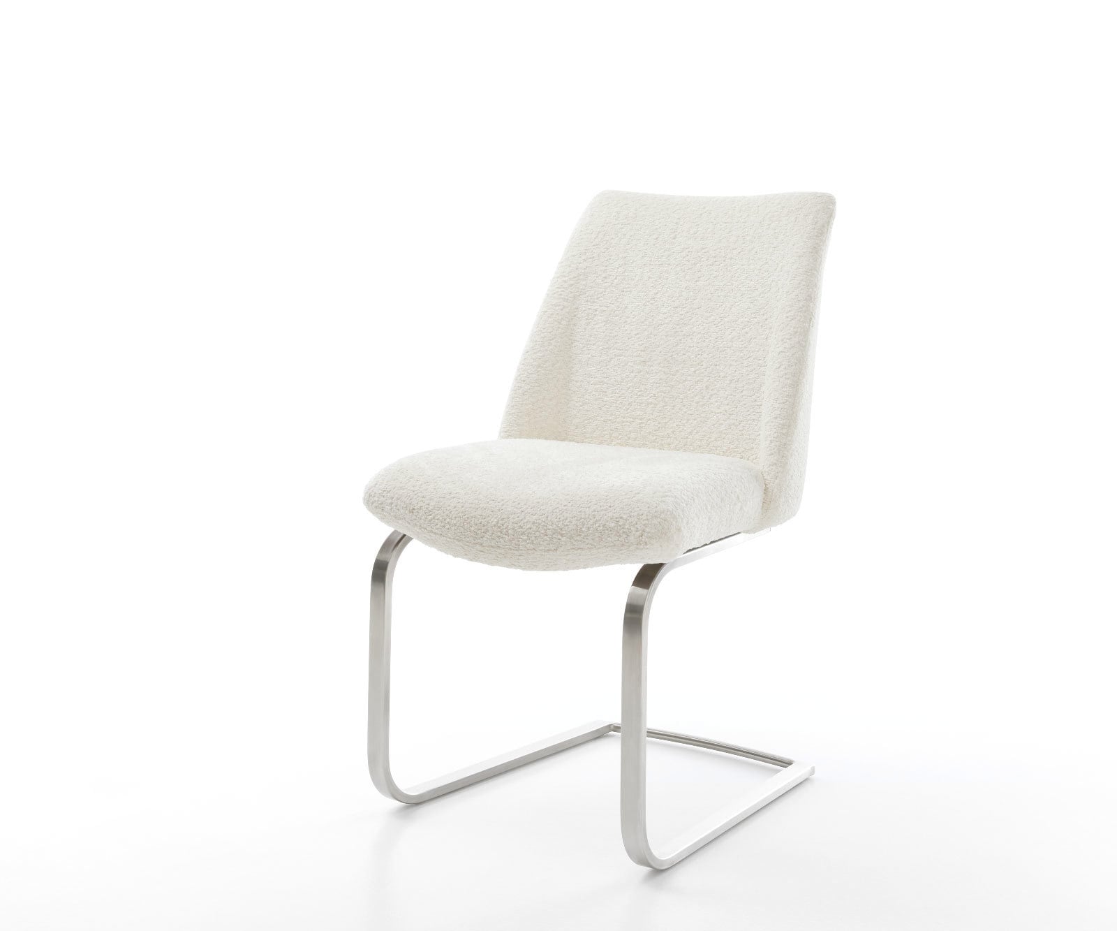 Freischwinger Elso-Flex Bouclé Weiß Freischwinger flach Edelstahl Taschenfederkern 1