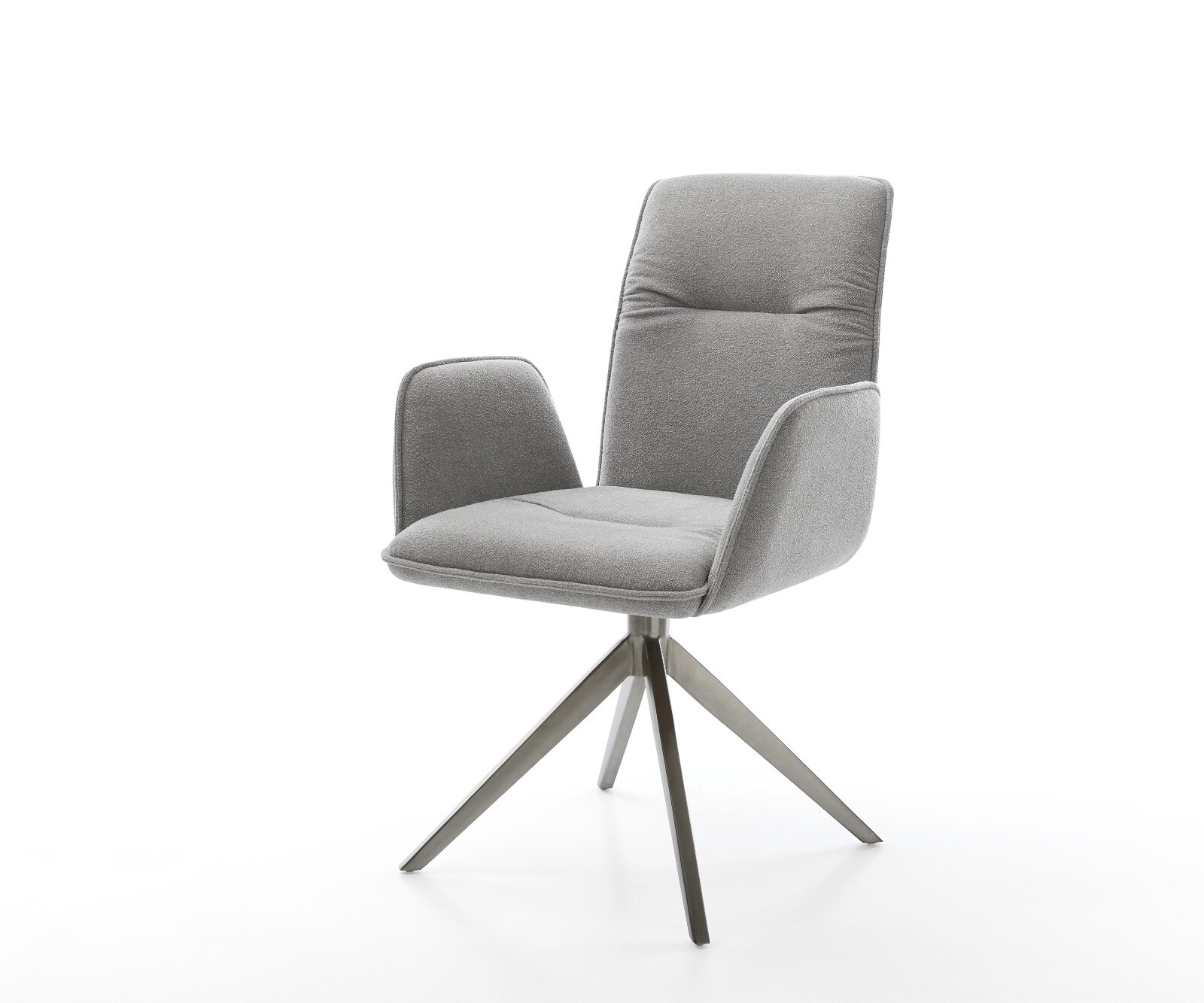 Drehstuhl Vinja-Flex Strukturstoff Soft Grau Kreuzgestell breit Graphit 360 günstig online kaufen