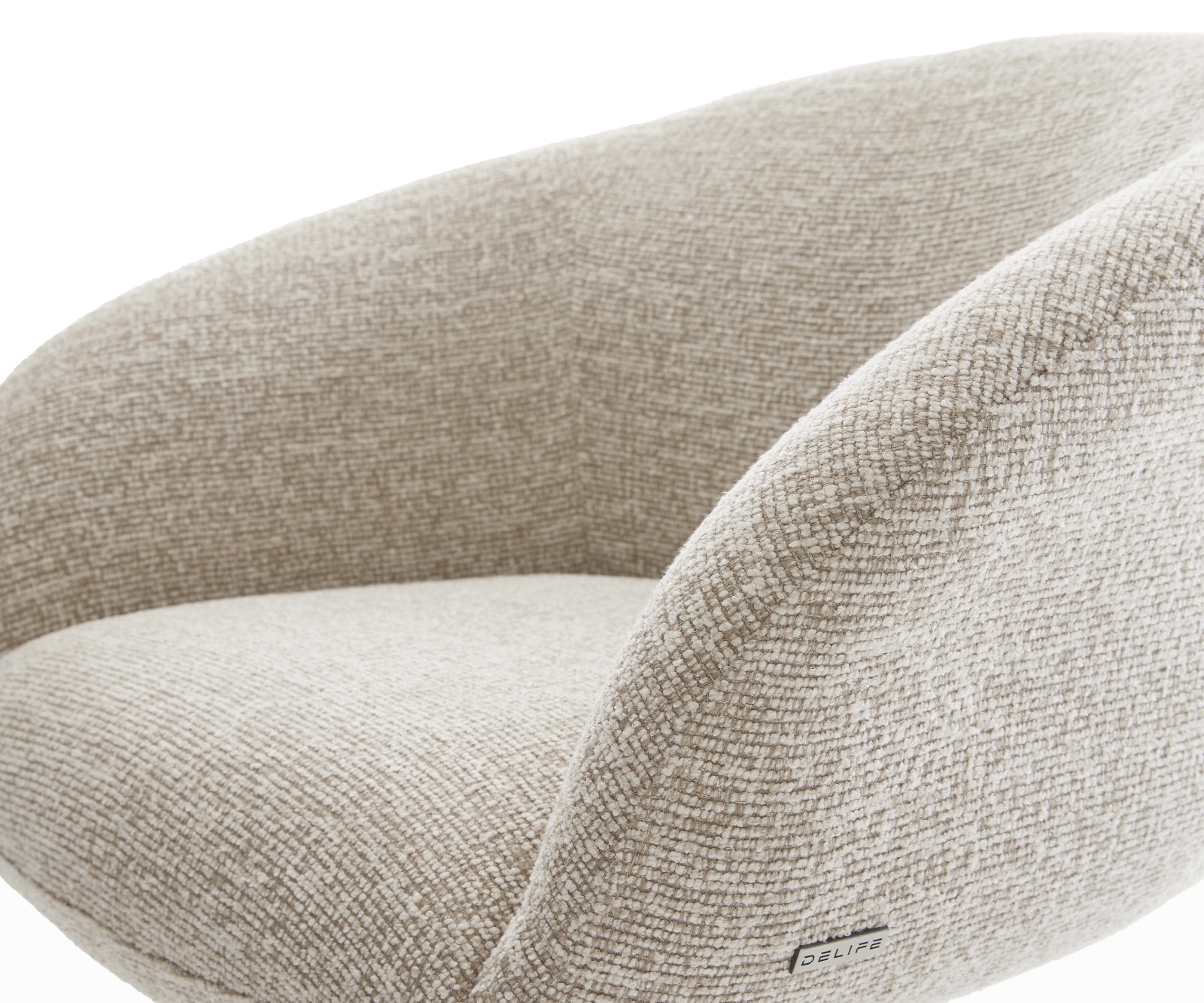 Drehstuhl Vinka-Flex mit Armlehnen Webstoff Soft Beige Kreuzgestell breit Graphit 360° drehbar Wippfunktion Taschenfederkern 3
