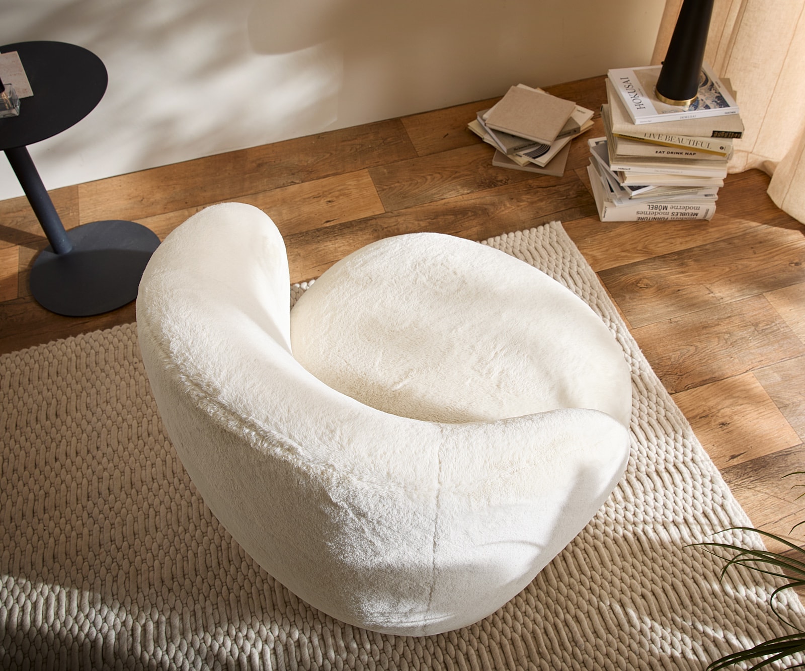 Loungesessel Pulo 80x80 cm Plüsch Creme-Weiß 3 Loungesessel Pulo 80x80 cm Plüsch Creme-Weiß 3