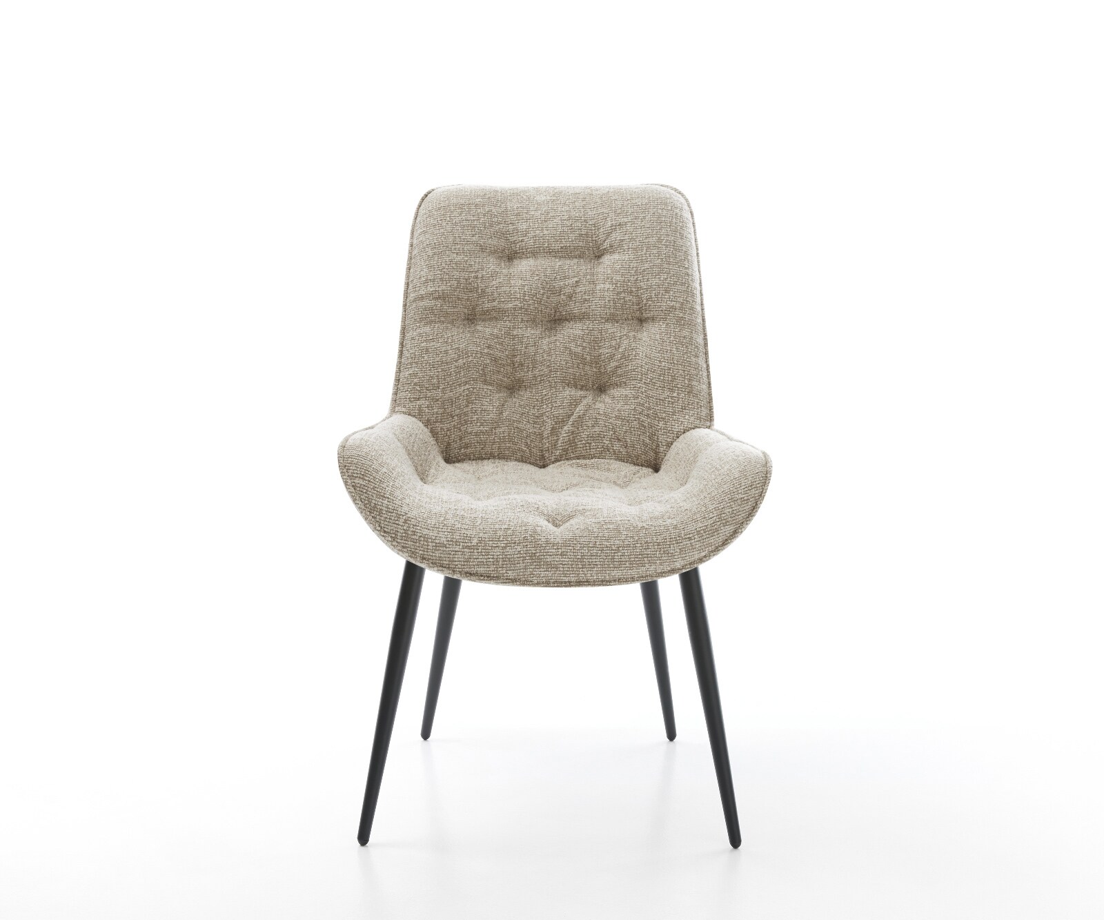 Esszimmerstuhl Taimi-Flex Webstoff Soft Beige 4-Fuß konisch Schwarz 1