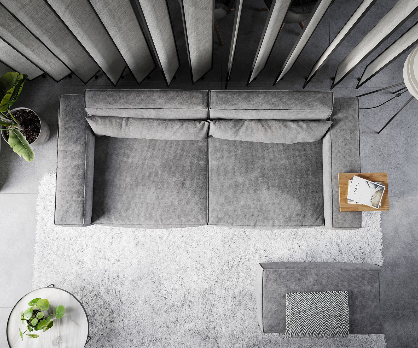 Big-Sofa Sirpio XL 270x130 cm Mikrofaser Taupe mit Hocker 5