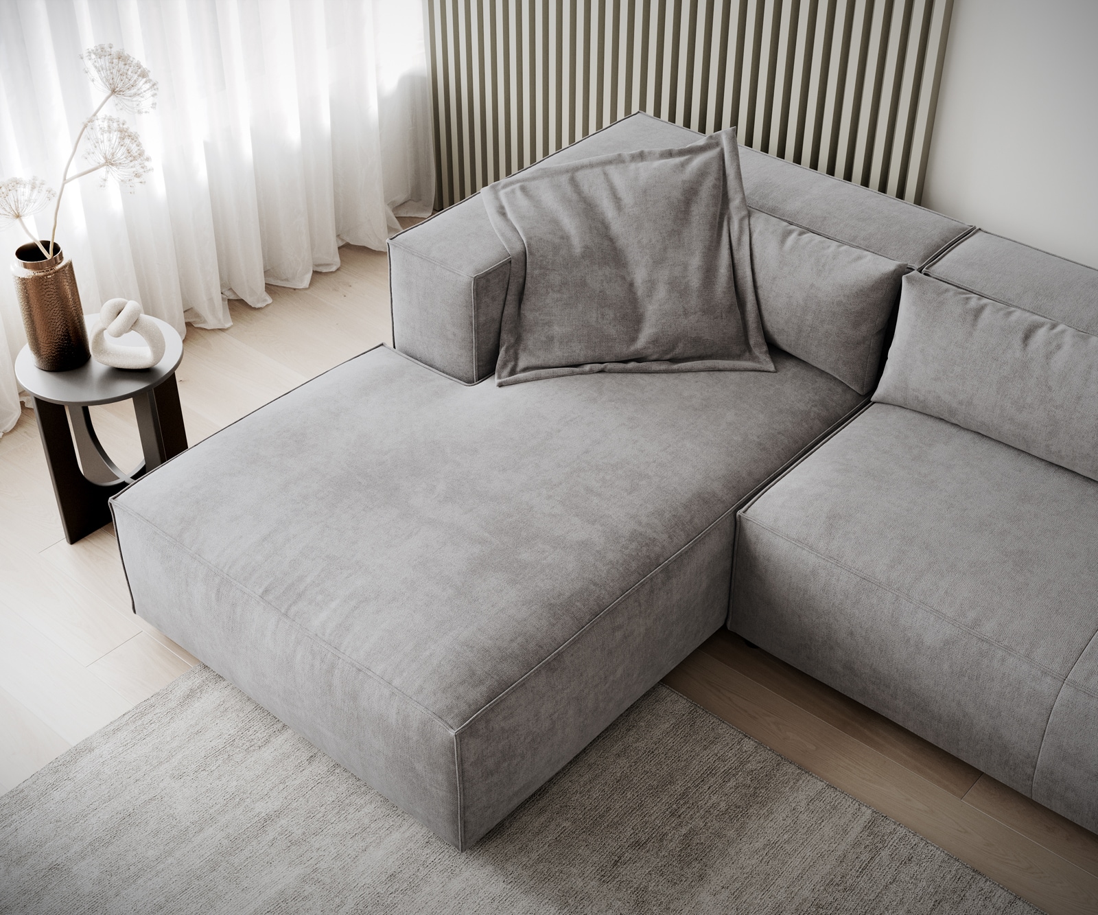 Eckcouch Brom 260x175 cm Mikrofaser Grau Recamiere links 5 Eckcouch Brom 260x175 cm Mikrofaser Grau Recamiere links 5
