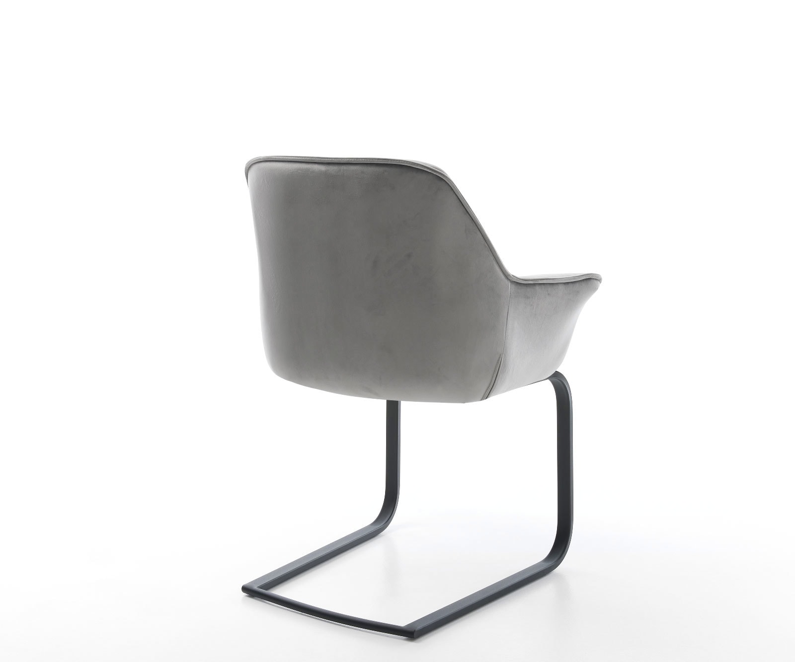 Freischwinger Keila-Flex mit Armlehnen Samt Grau Freischwinger flach Schwarz 5