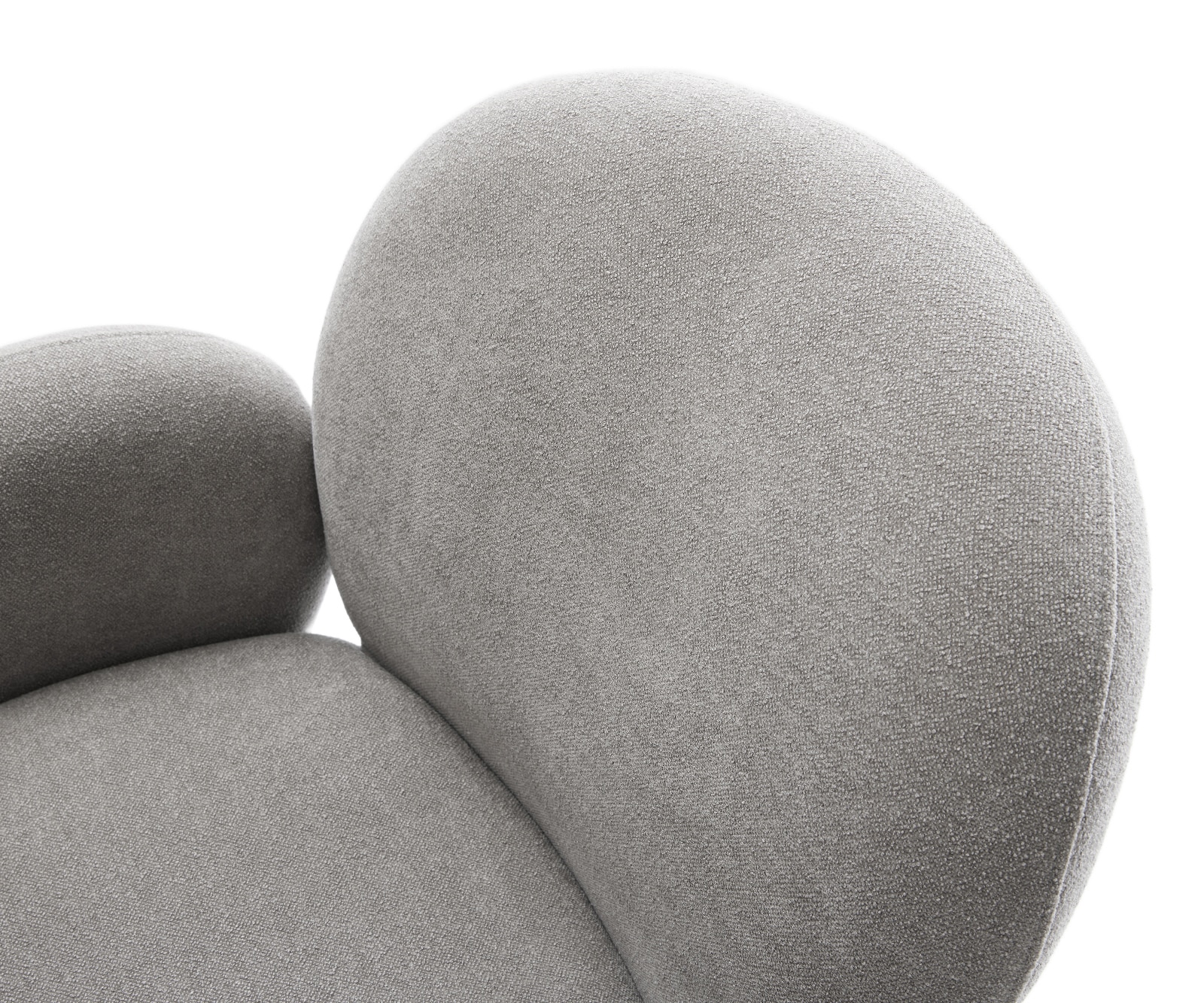 Drehstuhl Nube-Flex mit Armlehnen Strukturstoff Soft Grau Fußkreuz Weiß 360° drehbar Wippfunktion Taschenfederkern 4