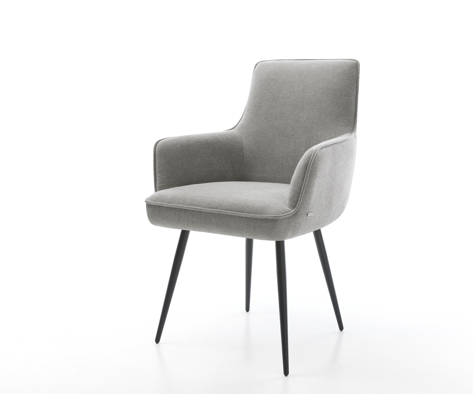 Esszimmerstuhl Heira-Flex mit Armlehnen Strukturstoff Soft Grau 4-Fuß konis günstig online kaufen