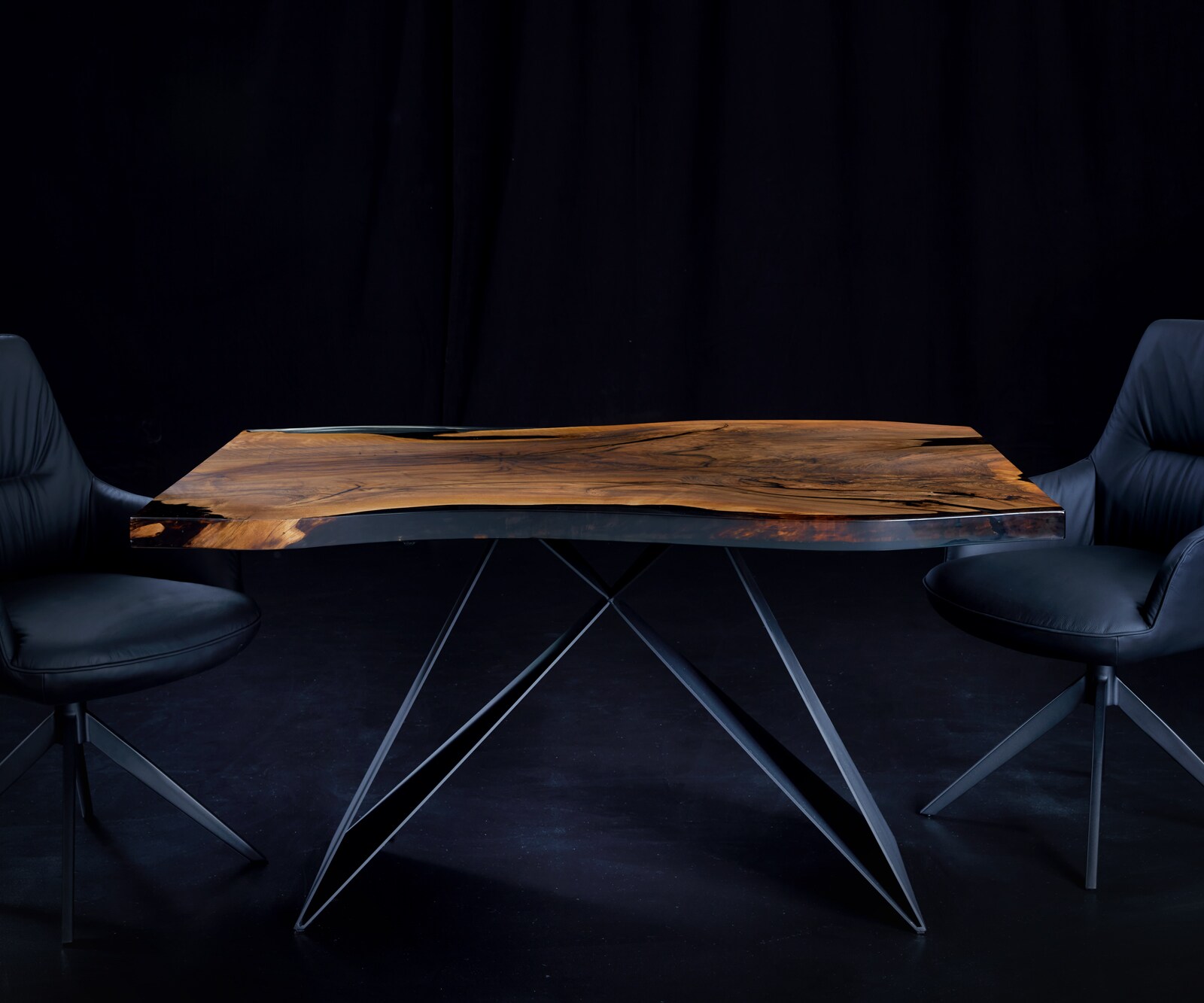 Tischplatte Nussbaum Natur 140 cm Epoxid Transparent Unikat Nr. 34695 8