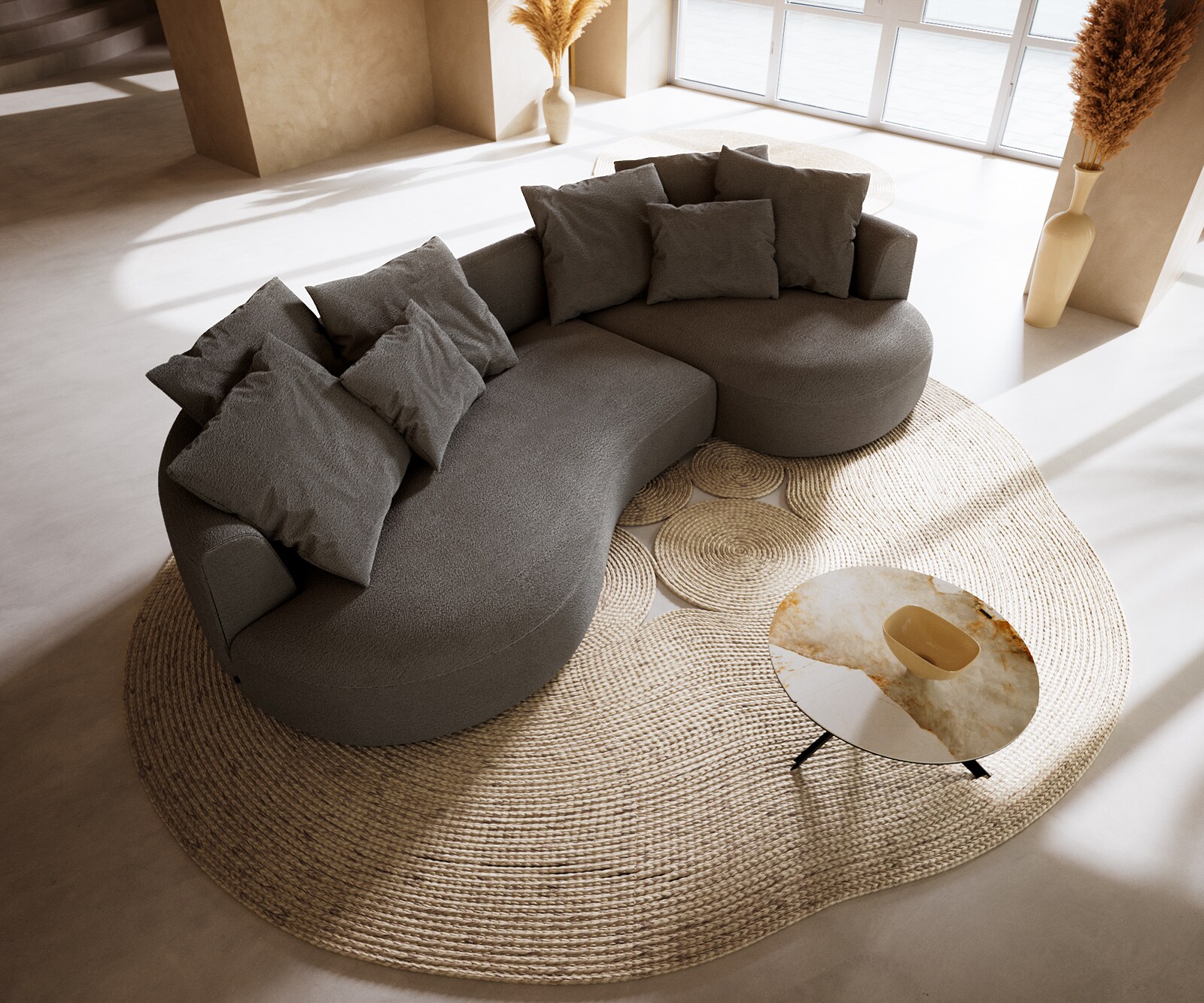 Big-Sofa Edina 330x170 cm Bouclé Soft Schlamm 3