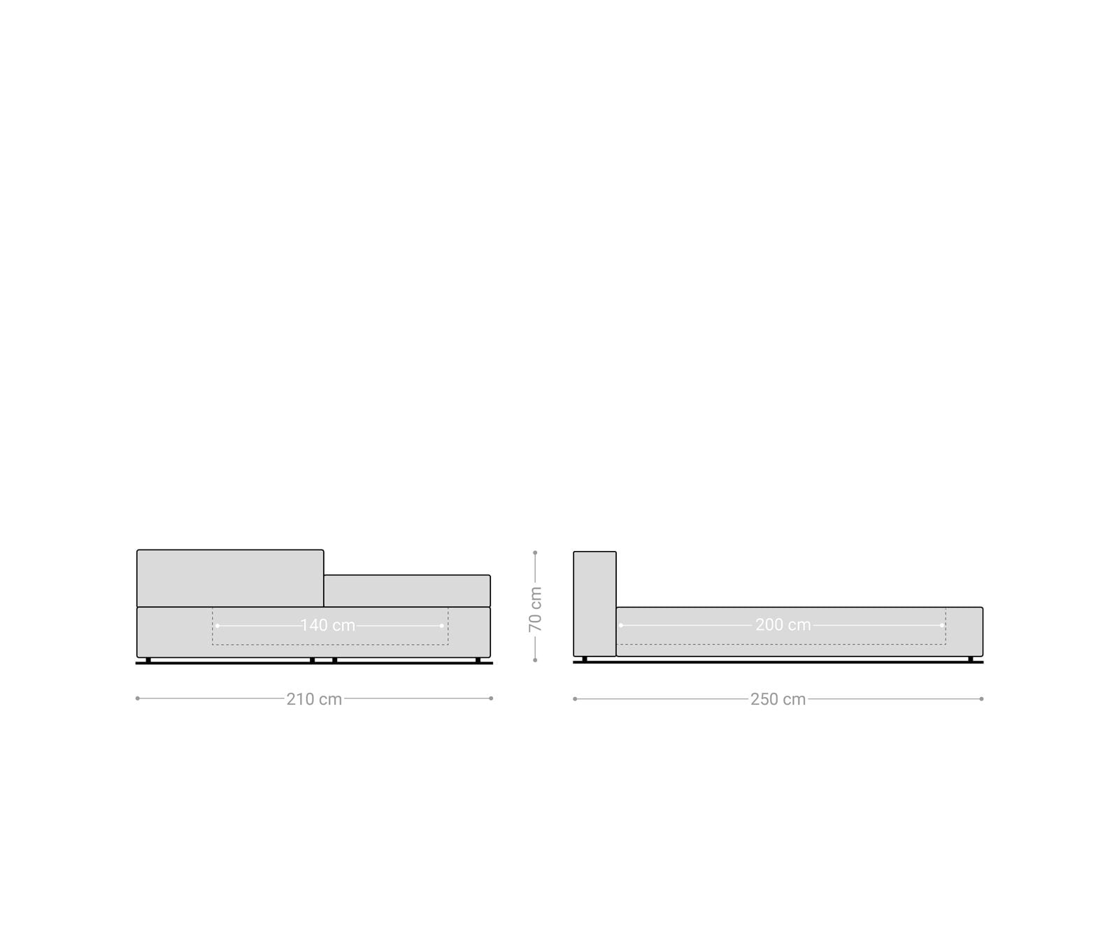 Polsterbettgestell Kalinea 140x200 cm Mikrofaser Grau 1 Polsterbettgestell Kalinea 140x200 cm Mikrofaser Grau 1