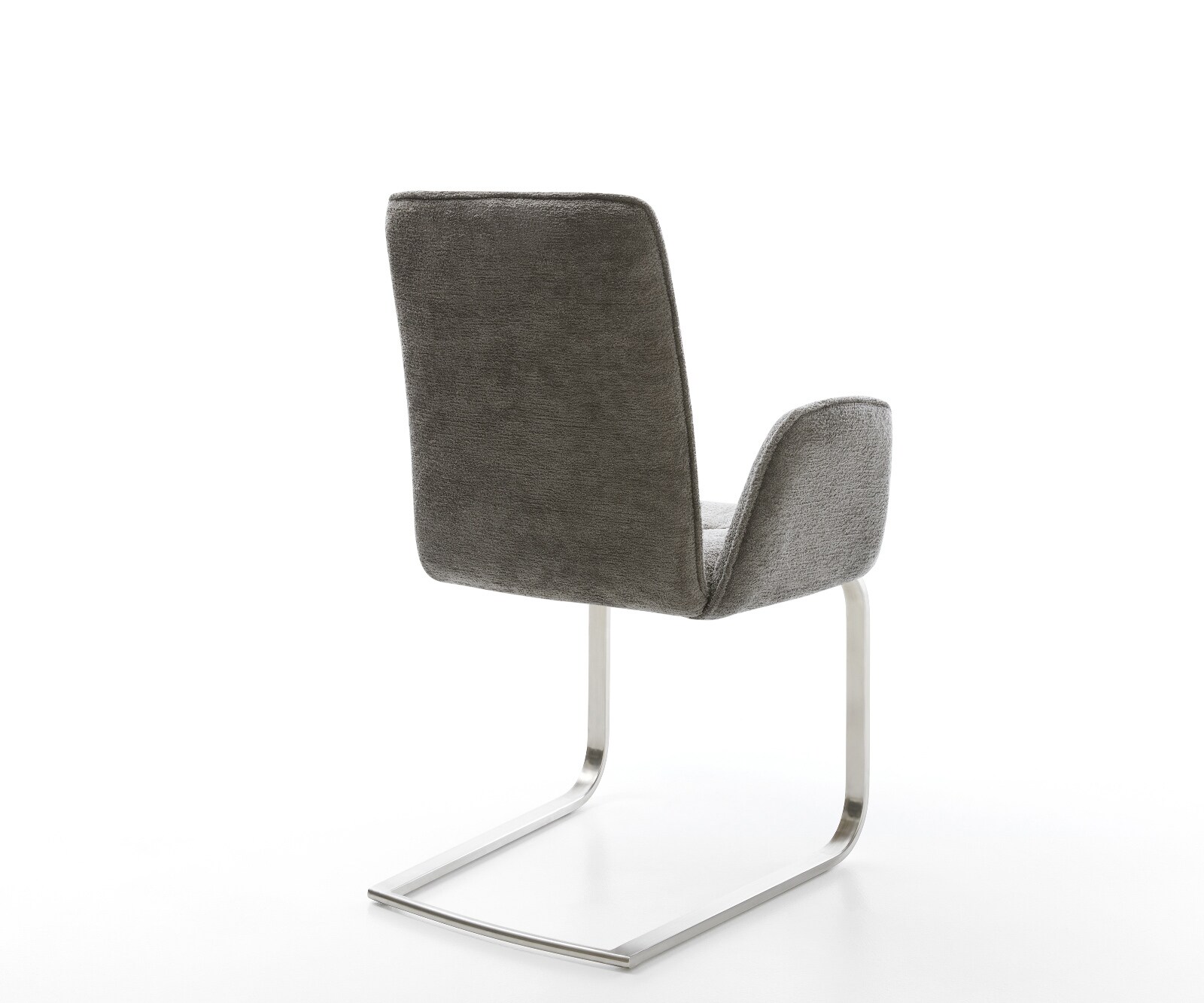 Freischwinger Vinja-Flex Bouclé Soft Schlamm Freischwinger flach Edelstahl 5