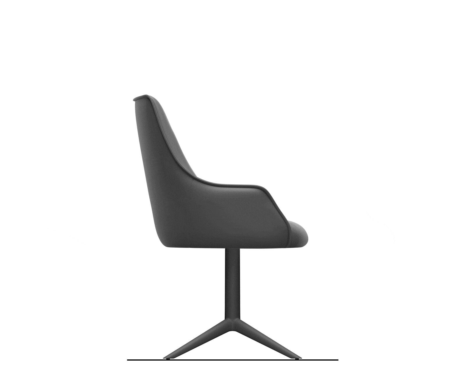 Drehstuhl Alja-Flex mit Armlehnen Materialmix Schlamm Fußkreuz Effektfinish Titan 360° drehbar Wippfunktion Taschenfederkern 9