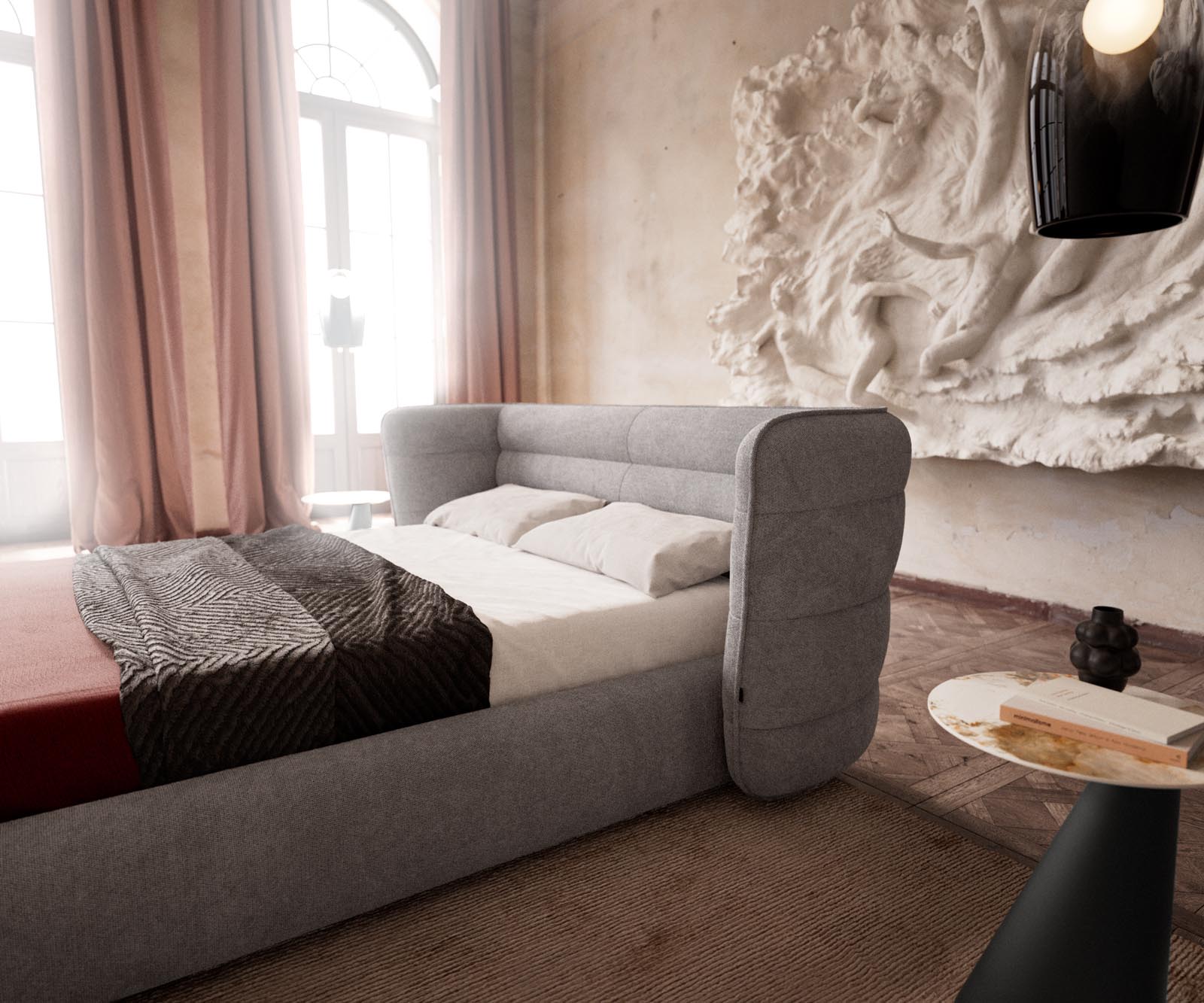 Polsterbettgestell Simea 140x200 cm Mikrofaser Grau 5