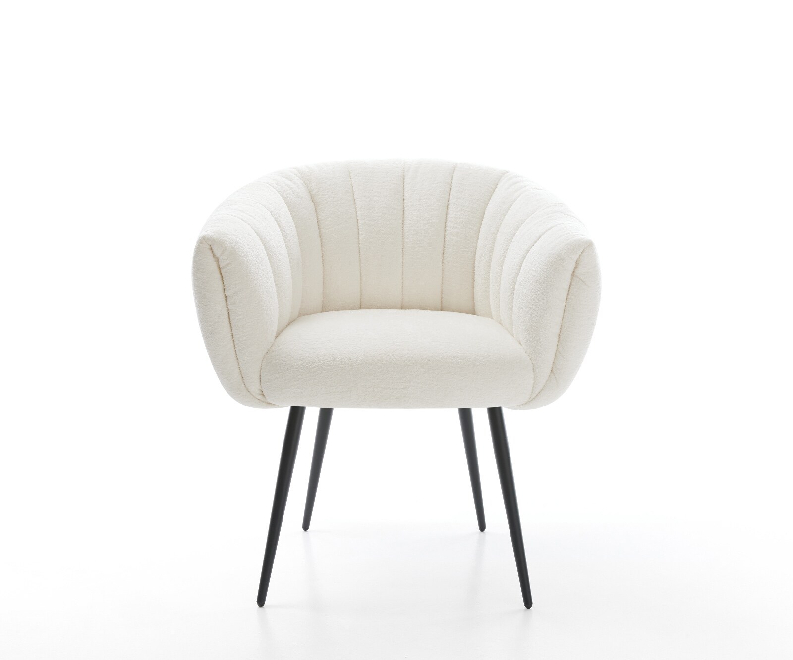 Esszimmerstuhl Jada-Flex Bouclé Soft Beige 4-Fuß konisch Schwarz Taschenfederkern 2