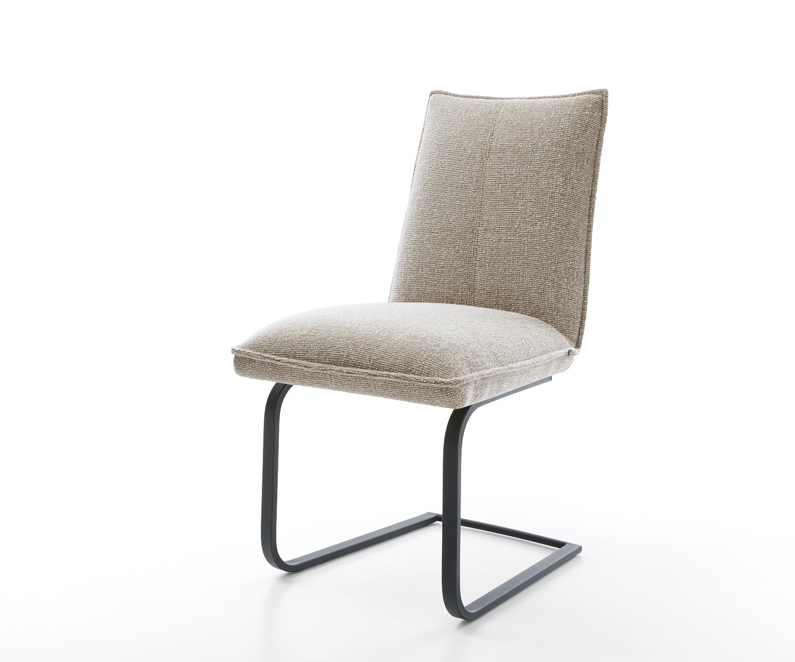 Freischwinger Lelio-Flex Webstoff Soft Beige Freischwinger flach Schwarz Taschenfederkern