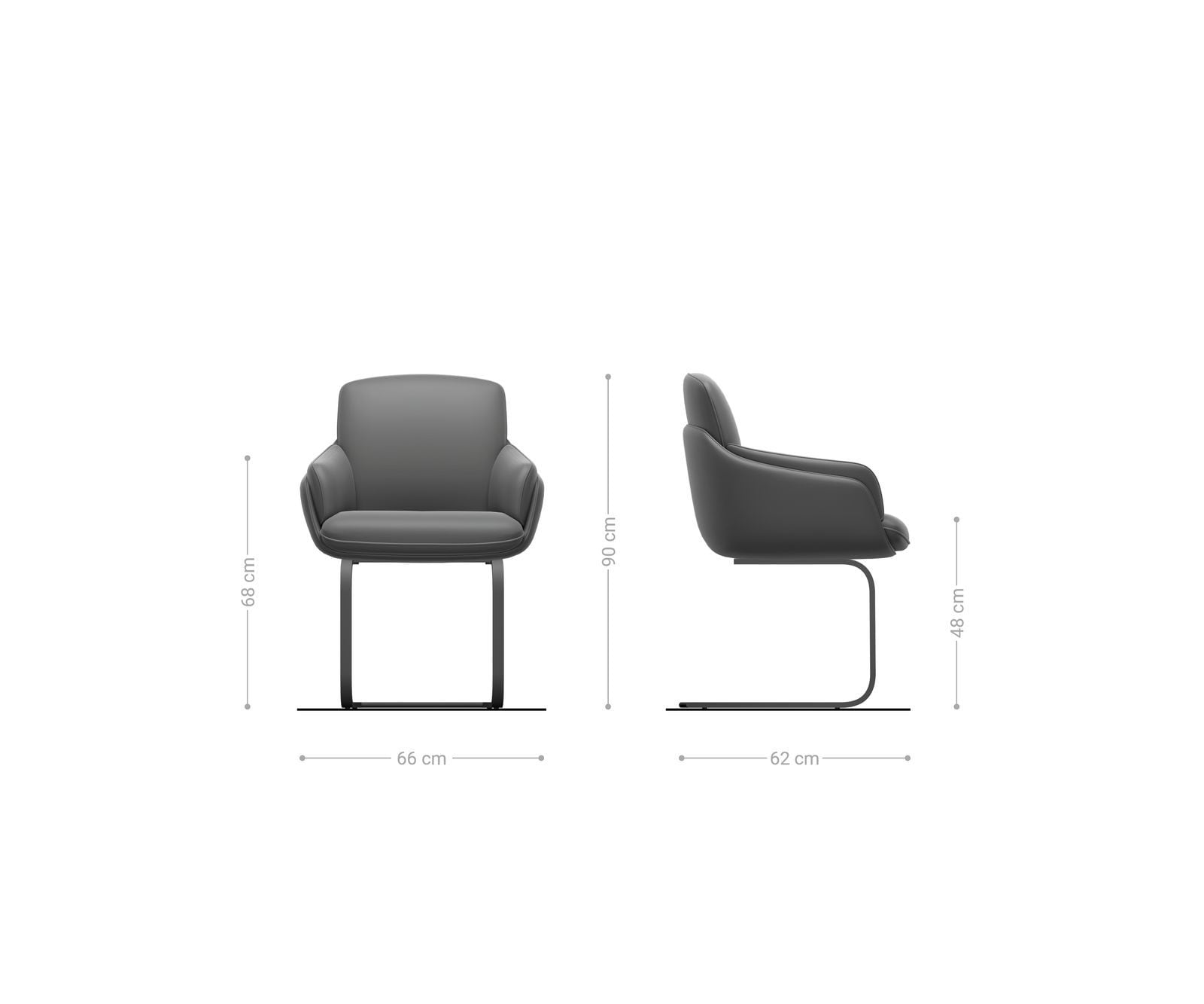 Freischwinger Luan-Flex mit Armlehnen Chenille Rost Freischwinger flach Effektfinish Titan 5 Freischwinger Luan-Flex mit Armlehnen Chenille Rost Freischwinger flach Effektfinish Titan 5