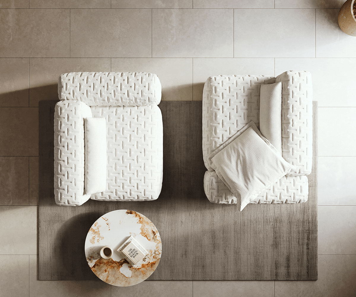 Big-Sofa Freestyle 280x110 cm Bouclé Soft Beige Gesteppt 4