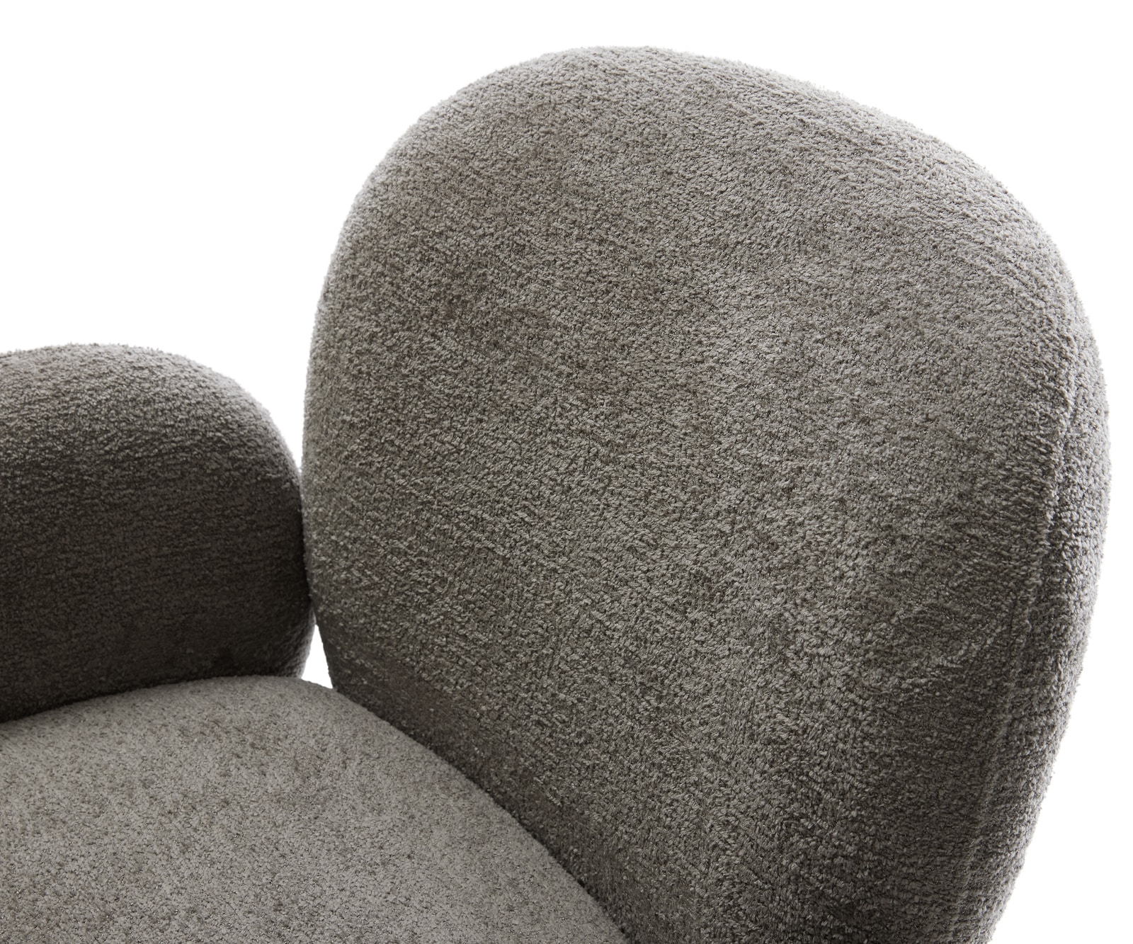 Esszimmerstuhl Nube-Flex mit Armlehnen Bouclé Soft Schlamm 4-Fuß konisch Edelstahl Taschenfederkern 3