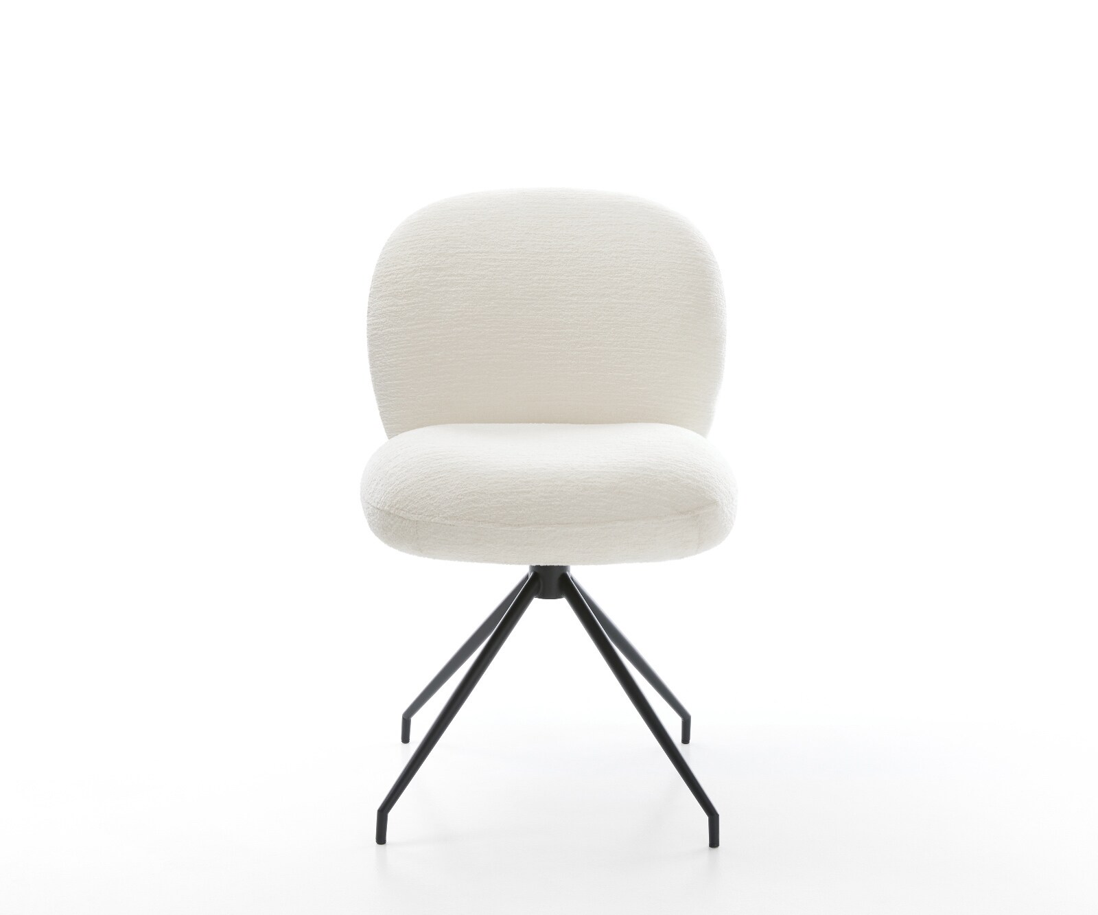 Esszimmerstuhl Nube-Flex Bouclé Soft Beige Kreuzgestell konisch Schwarz Taschenfederkern 2