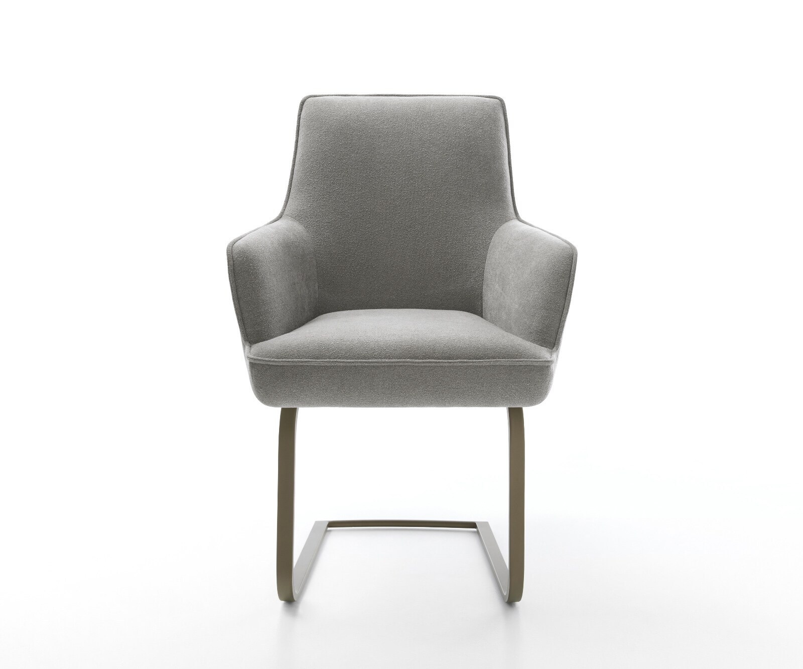 Freischwinger Heira-Flex mit Armlehnen Strukturstoff Soft Grau Freischwinger flach Effektfinish Titan Taschenfederkern 2