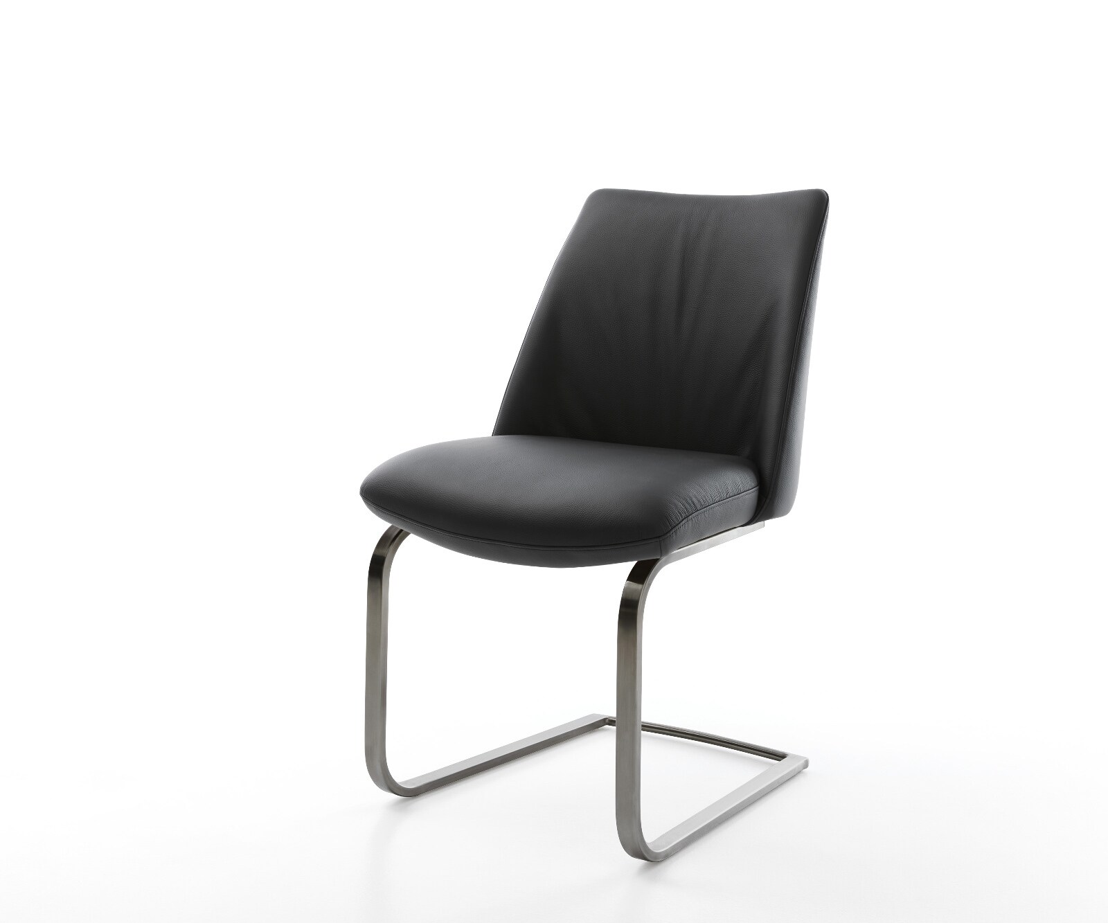 Freischwinger Elso-Flex Echt-Leder Schwarz Freischwinger flach Graphit Taschenfederkern 1