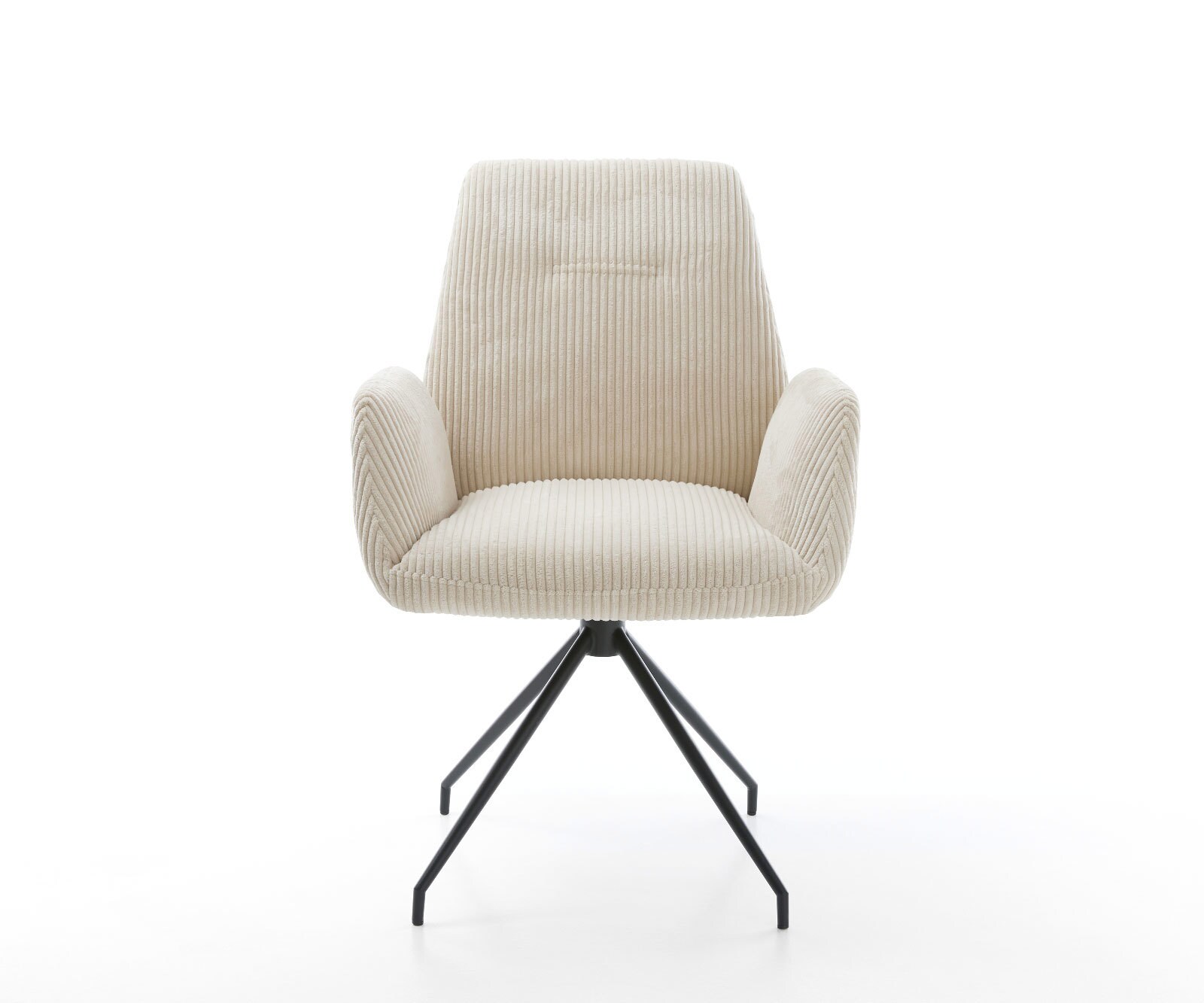 Esszimmerstuhl Zoa-Flex Cord Beige Kreuzgestell konisch Schwarz Taschenfederkern 2