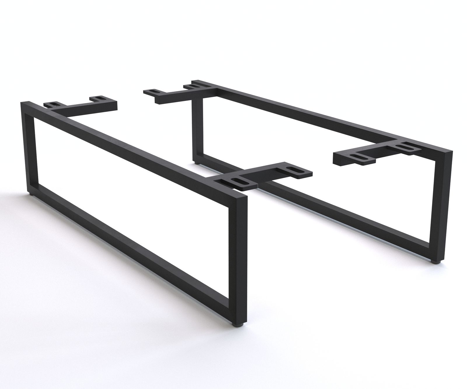 Fuß Kufe schmal 20 cm Metall Schwarz für Kastenmöbel der Tiefe 60 cm (2er Set)