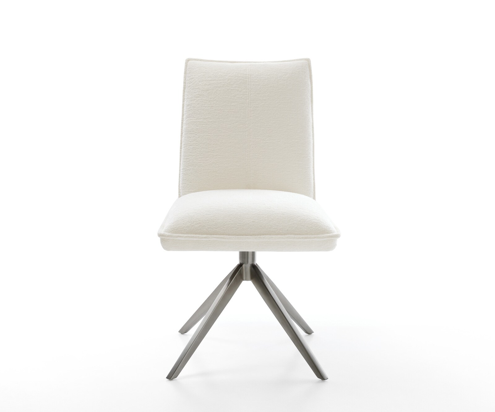 Drehstuhl Lelio-Flex Bouclé Soft Beige Kreuzgestell breit Graphit 360° drehbar Wippfunktion Taschenfederkern 1