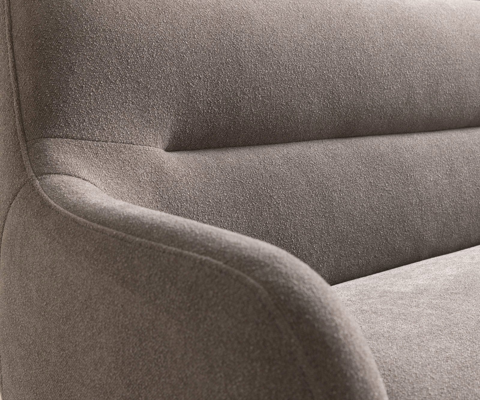 Esszimmerbank Taya-Flex 300 cm Strukturstoff Soft Taupe Kreuzgestell kantig Schwarz Taschenfederkern 6