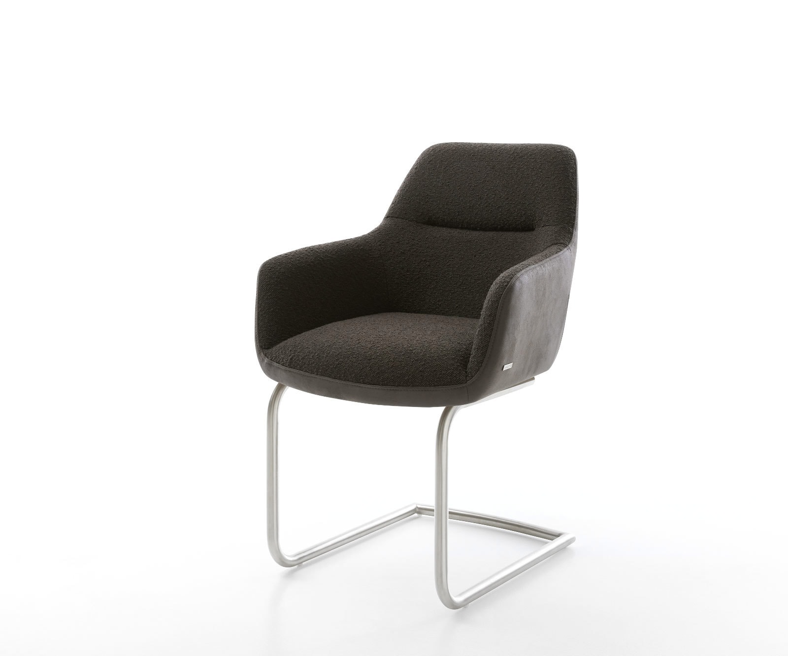Freischwinger Pejo-Flex Materialmix Schwarz Freischwinger rund Edelstahl Ta günstig online kaufen
