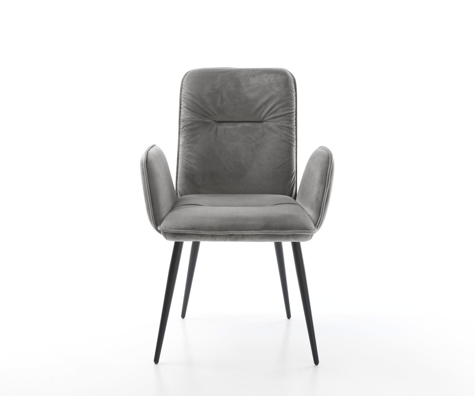 Esszimmerstuhl Vinja-Flex Samt Grau 4-Fuß konisch Schwarz 1 Esszimmerstuhl Vinja-Flex Samt Grau 4-Fuß konisch Schwarz 1