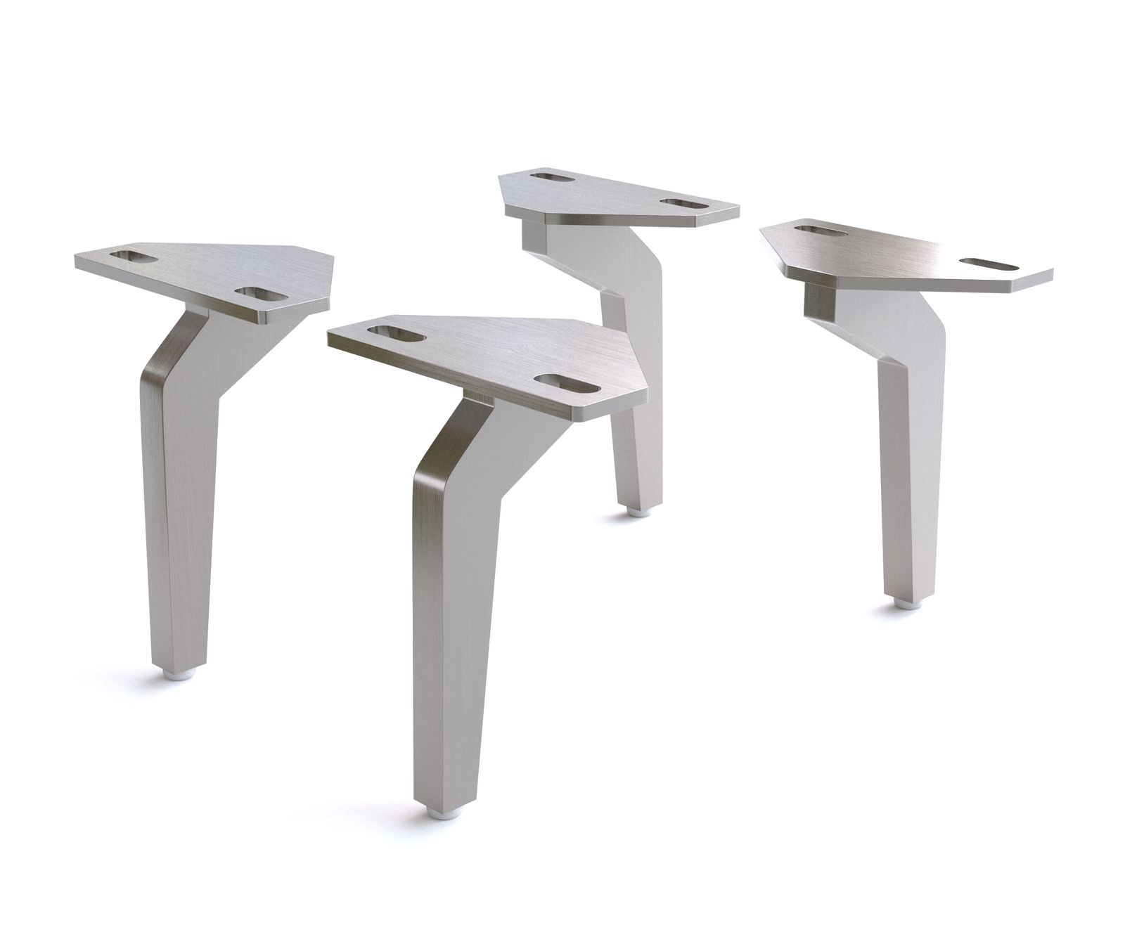Fuß Winkel 15 cm Edelstahl gebürstet für alle Möbelarten (4er Set)