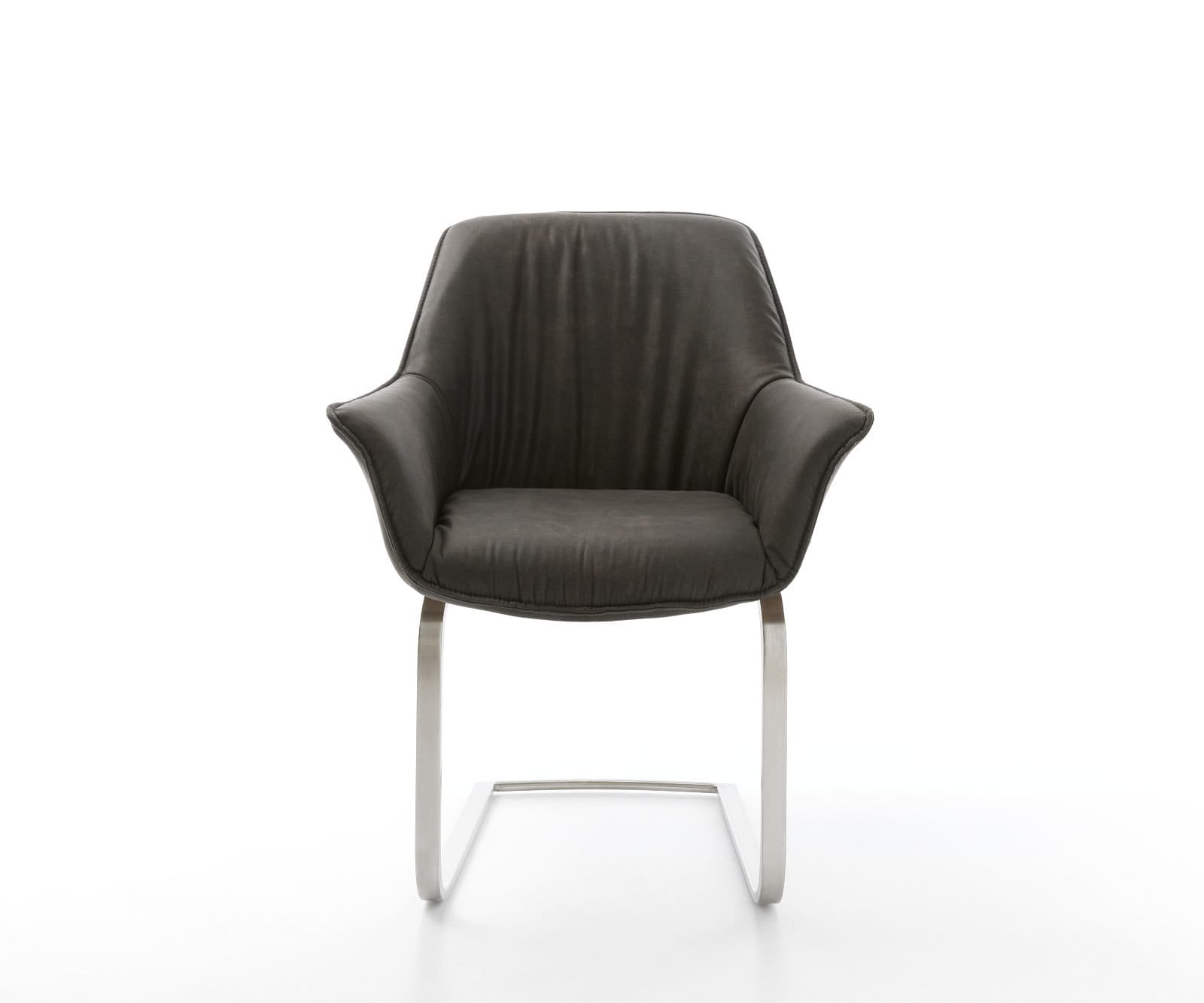 Freischwinger Keila-Flex mit Armlehnen Mikrofaser Anthrazit Vintage Freischwinger flach Edelstahl 2 Freischwinger Keila-Flex mit Armlehnen Mikrofaser Anthrazit Vintage Freischwinger flach Edelstahl 2