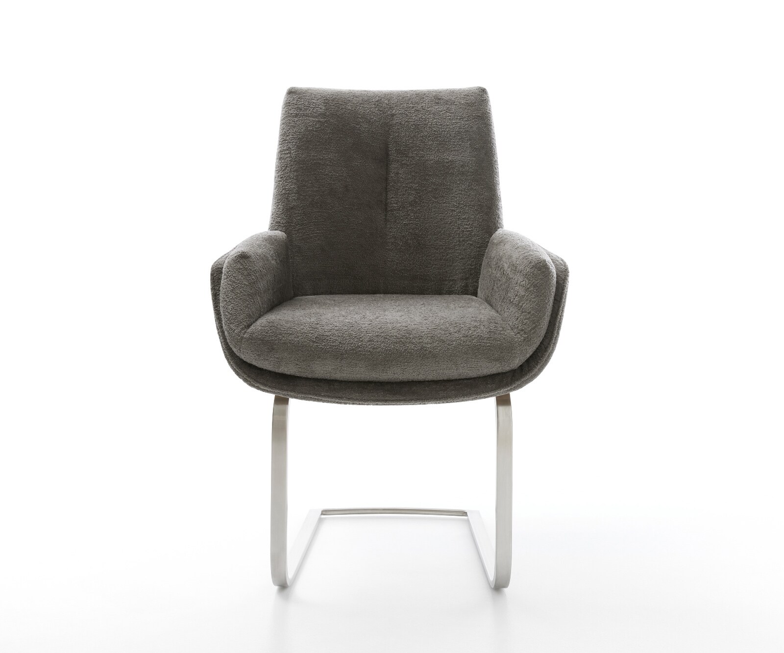 Freischwinger Clea-Flex Bouclé Soft Schlamm Freischwinger flach Edelstahl 2