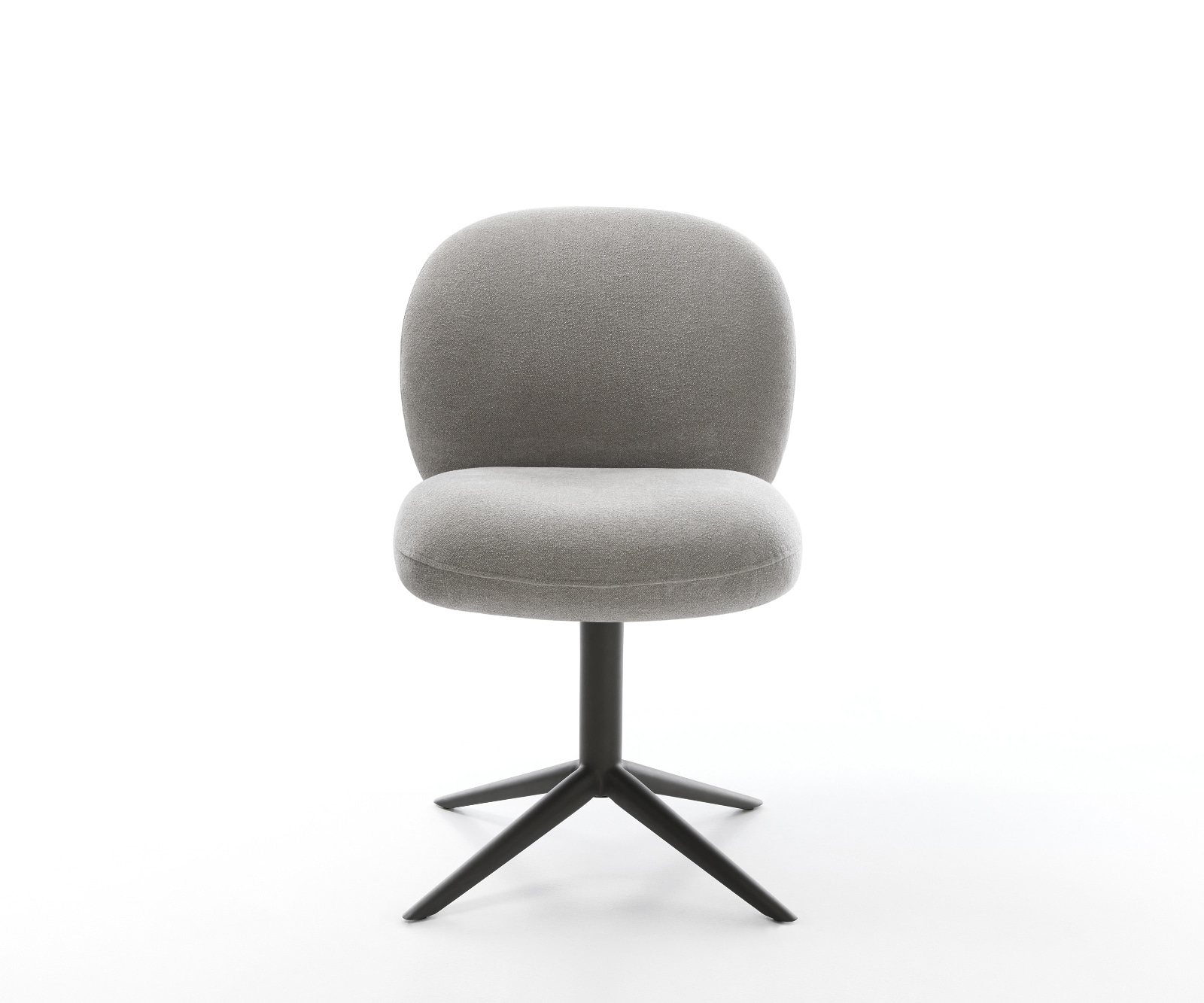 Drehstuhl Nube-Flex Strukturstoff Soft Grau Fußkreuz Schwarz 360° drehbar Wippfunktion Taschenfederkern 2