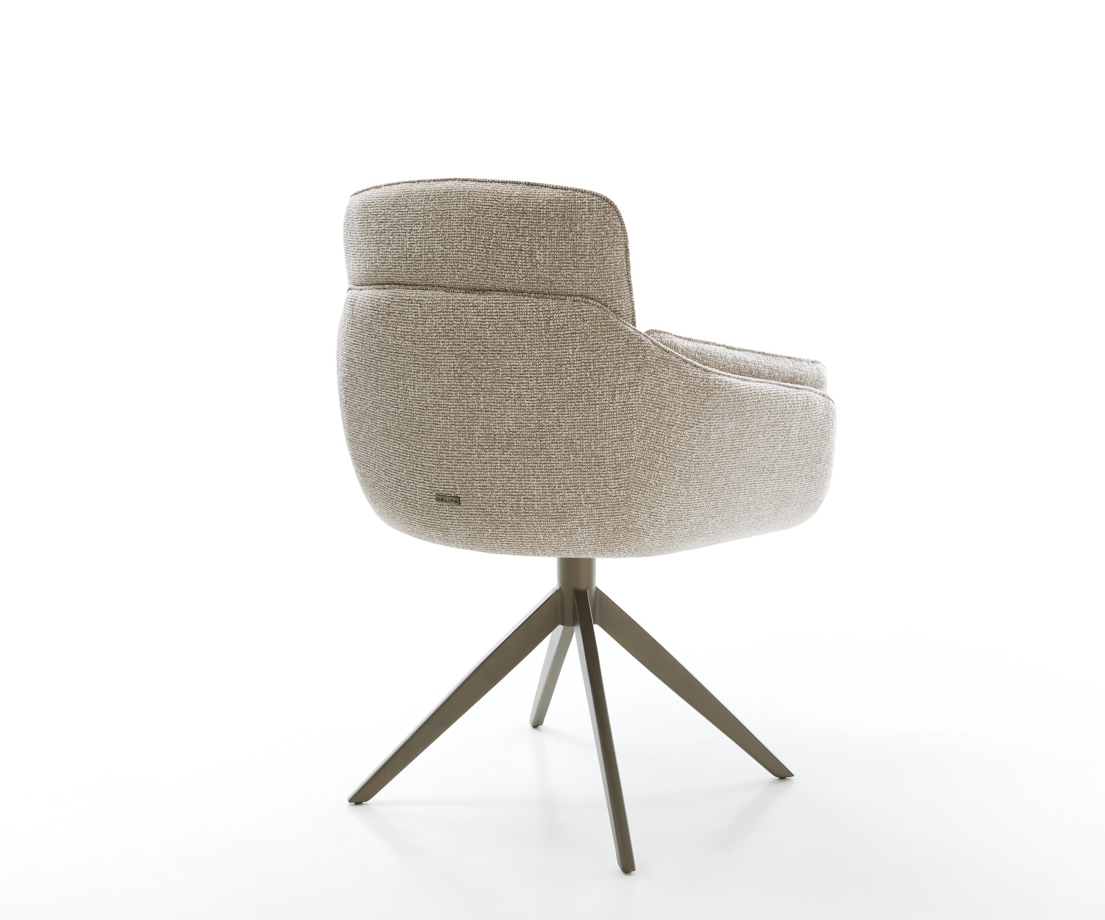 Drehstuhl Luan-Flex mit Armlehnen Webstoff Soft Beige Kreuzgestell breit Effektfinish Titan 360° drehbar Wippfunktion 5