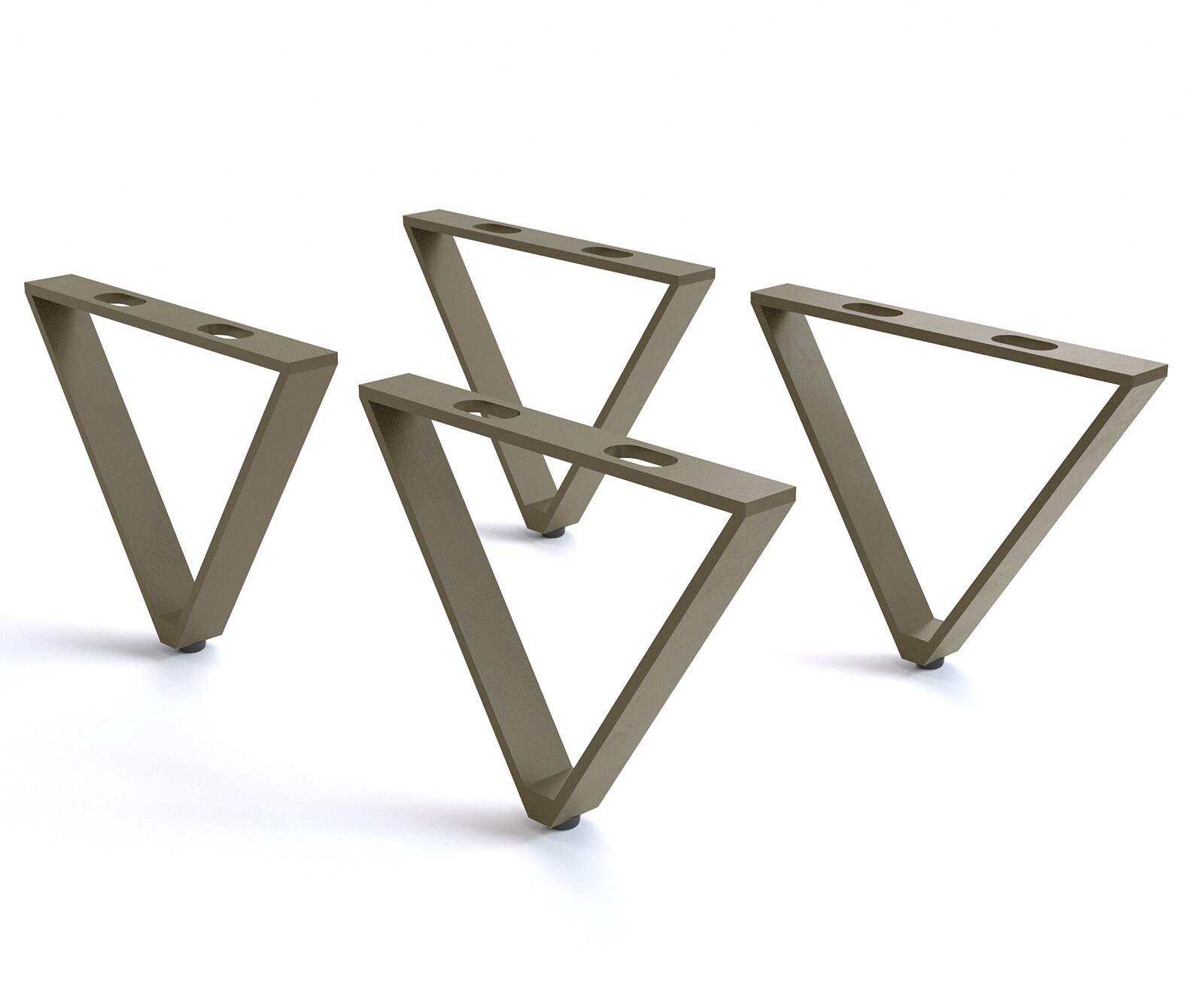 Fuß V-Form 15 cm Metall Effektfinish Titan für alle Möbelarten (4er Set)
