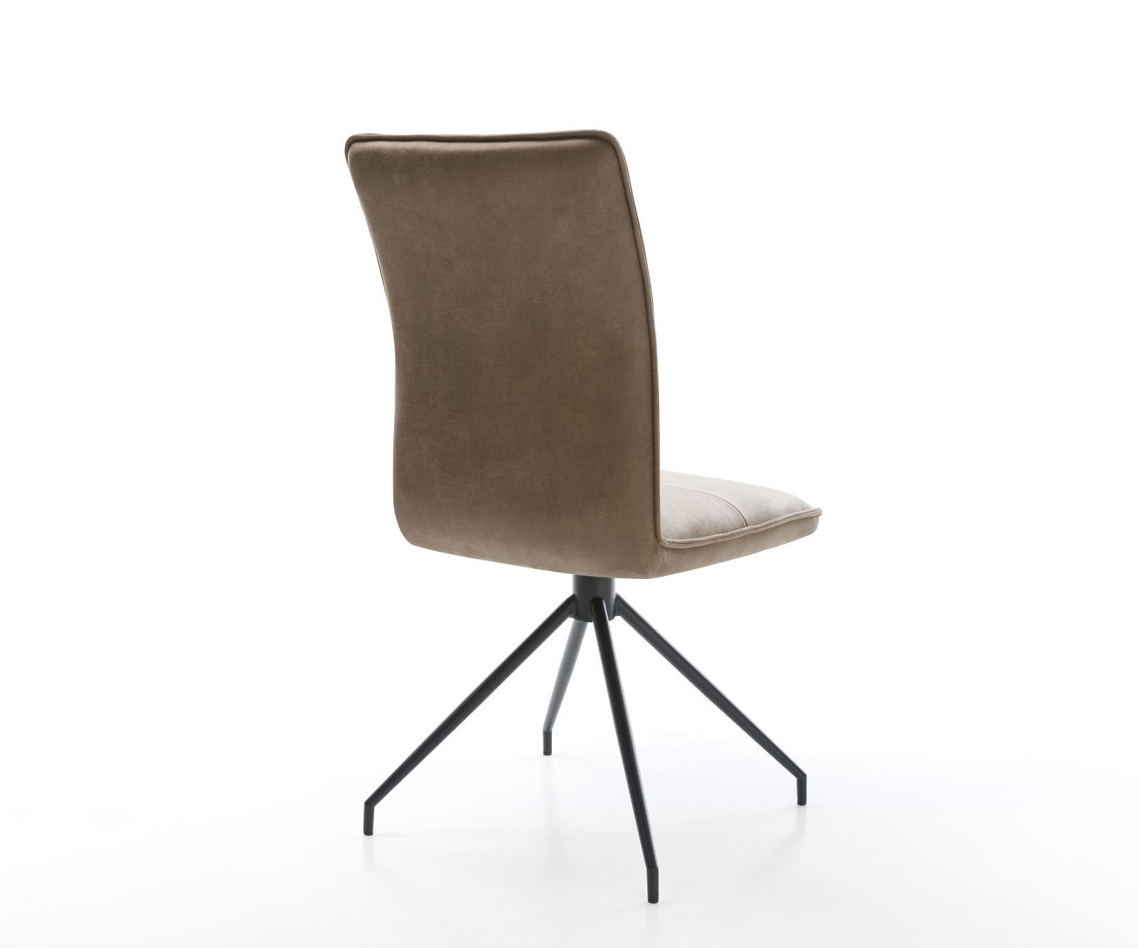 Esszimmerstuhl Maddy-Flex Mikrofaser Taupe Vintage Kreuzgestell konisch Schwarz 4 Esszimmerstuhl Maddy-Flex Mikrofaser Taupe Vintage Kreuzgestell konisch Schwarz 4